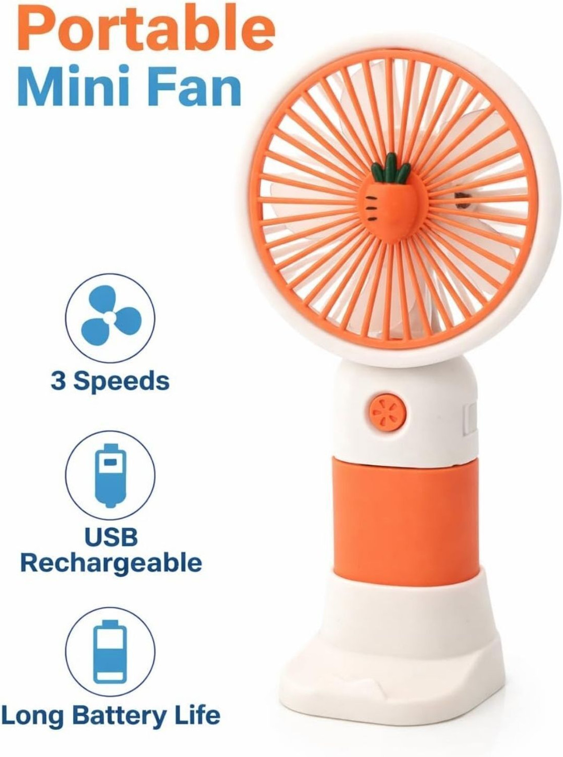 Image of Radhe High Speed Rechargeable Table Fan with LED Light For Office Desk, Home 282 Ultra High Speed 1400 mm Table Fan (5 Star | Multicolor | Pack of 1)