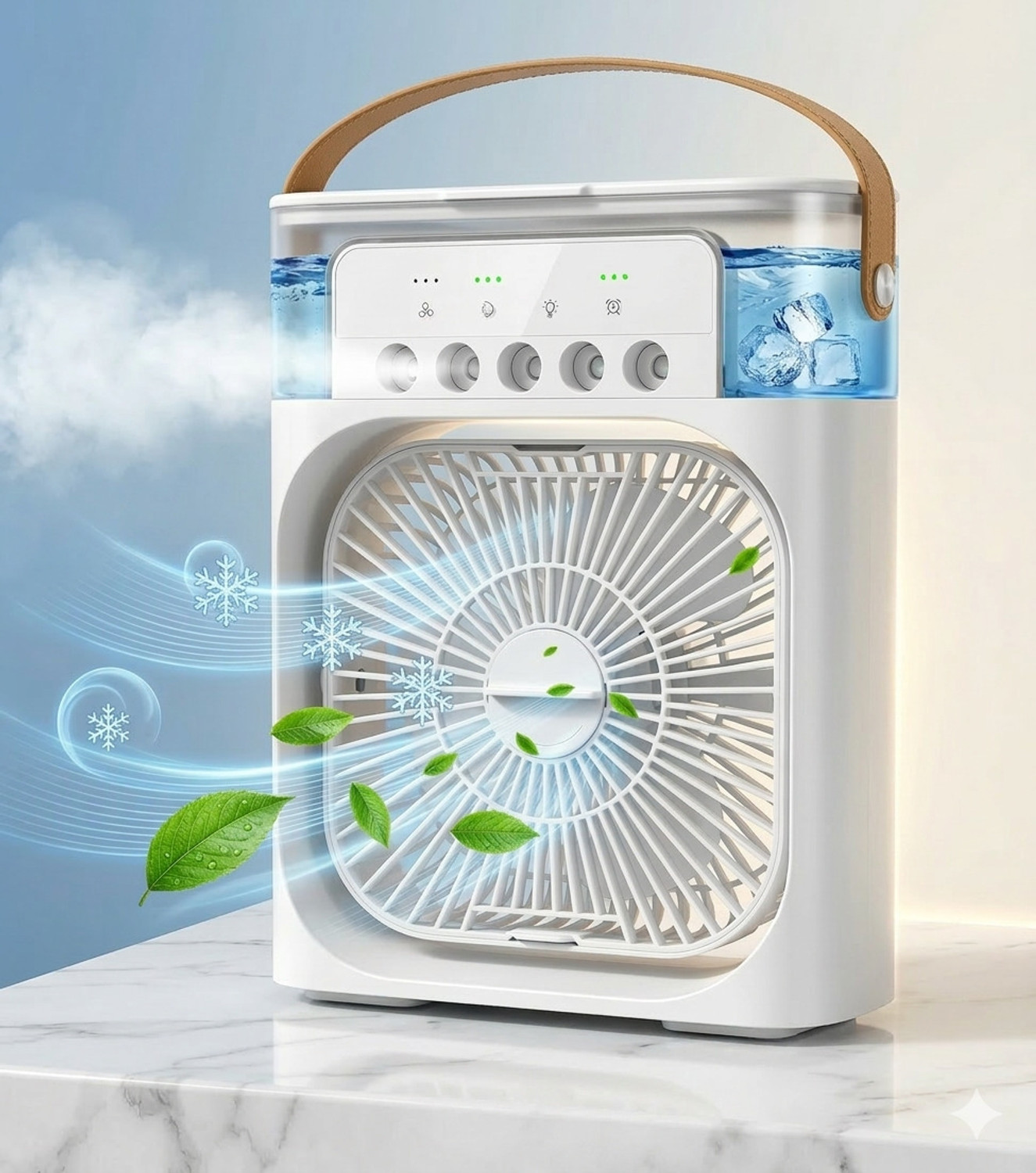 Image of JINKI Mini Cool Fan Portable Cooling Fan Mini Fan, 3 Speed Desk Table Fan for Home Office Bedroom Travel USB Fan, USB Air Cooler (White)
