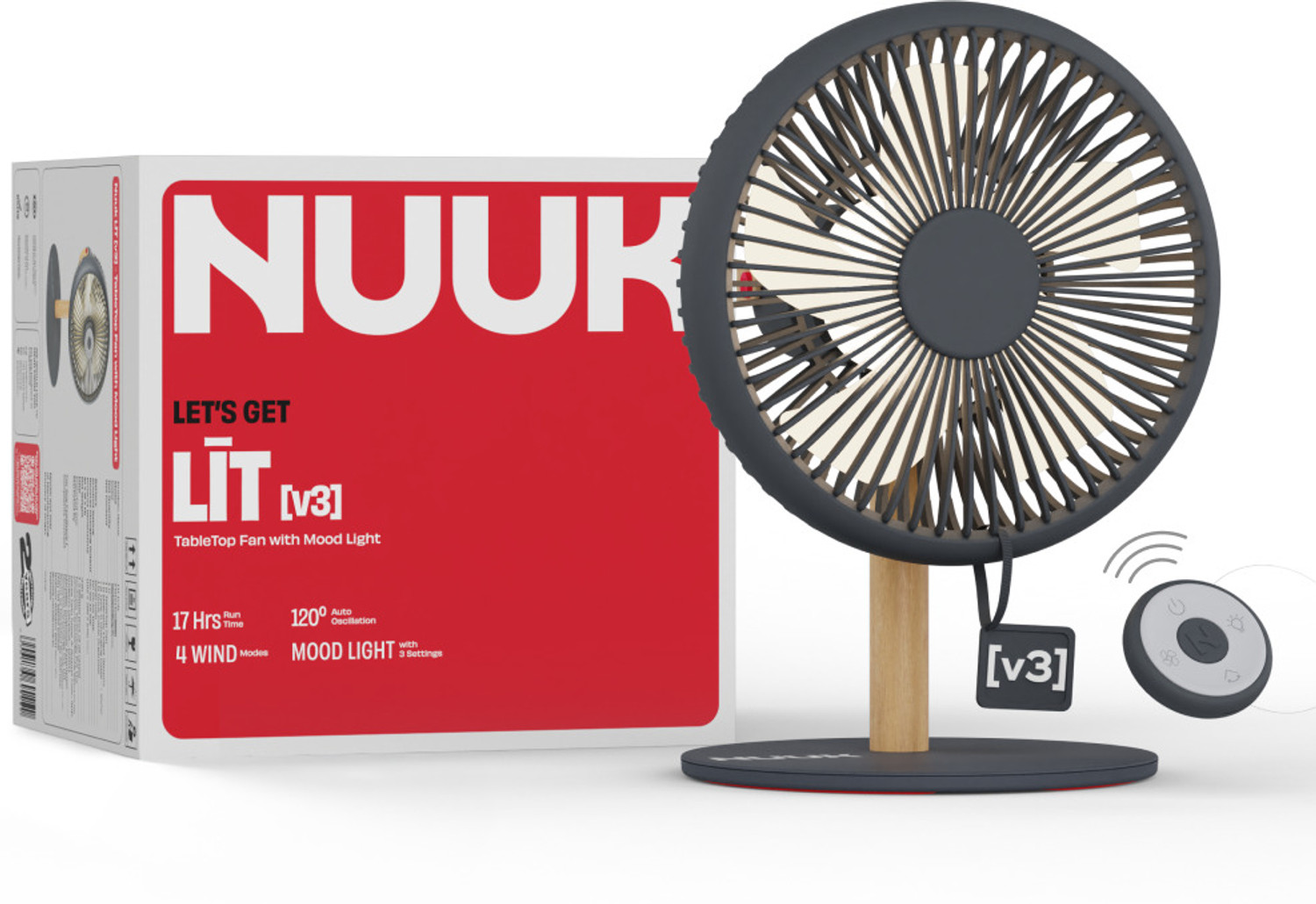 Image of SUPERLITE FAN 12 inch Rechargeable with 1 Year Warranty Ultra High Speed 300 mm Table Fan (4 Star | Grey | Pack of 1)