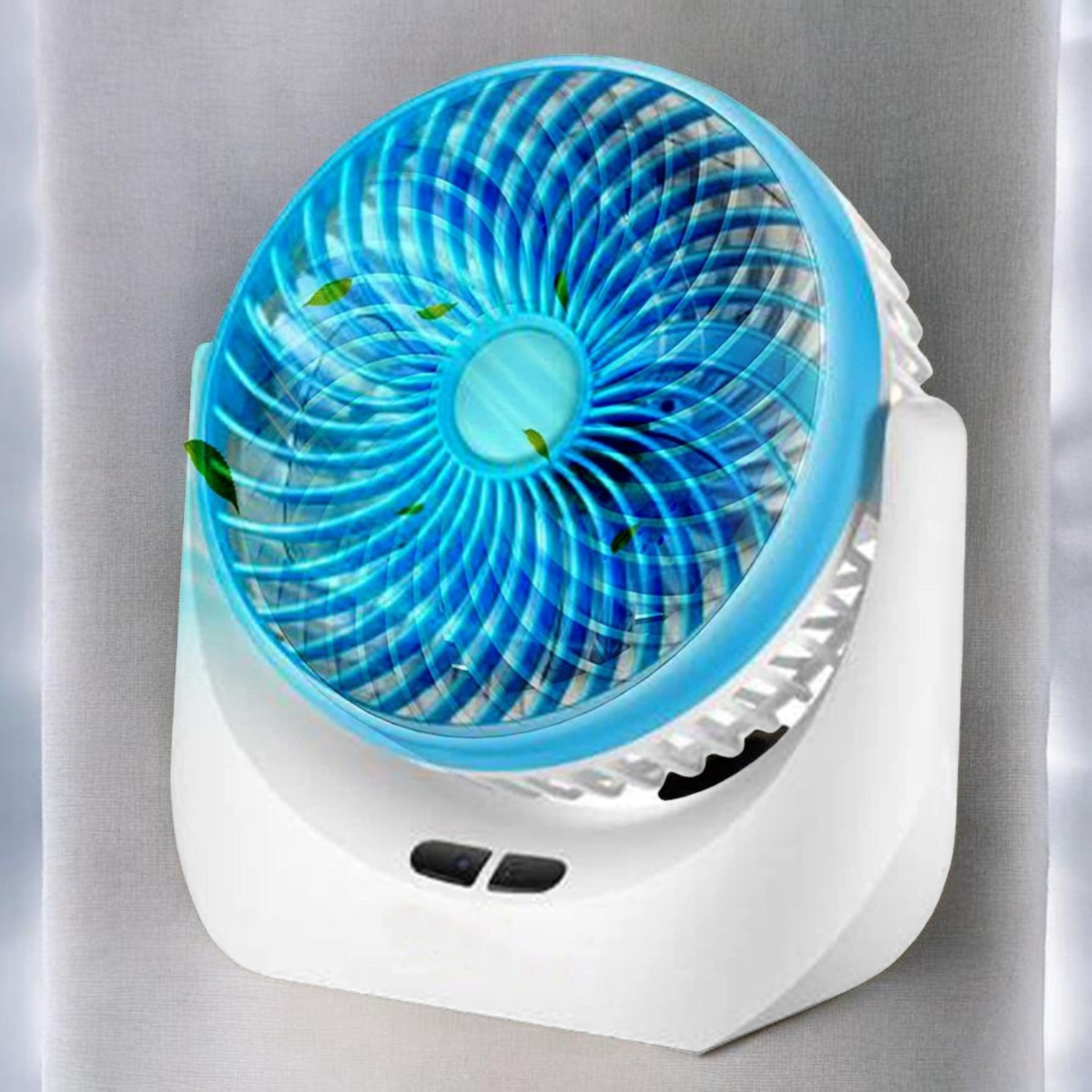 Image of DAKSHWAY High Speed Rechargeable Table Fan with LED Light For Office Desk, Home F3592 Ultra High Speed 1400 mm Table Fan (5 Star | Multicolor | Pack of 1)