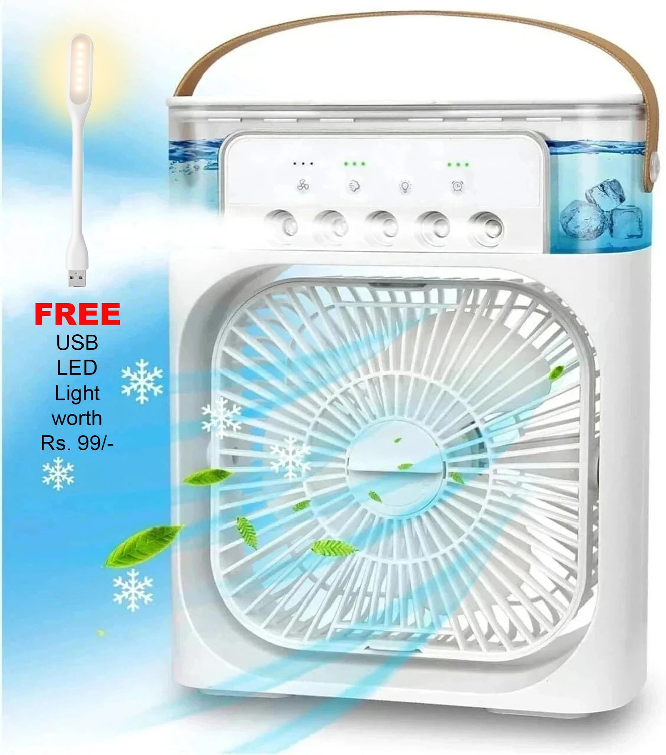 Image of Anandi Traders AT MINI COOLING FAN BLDC Motor, Silent Operation, Ultra High Speed, With LED Indicators 110 mm Table Fan (White | Pack of 1)