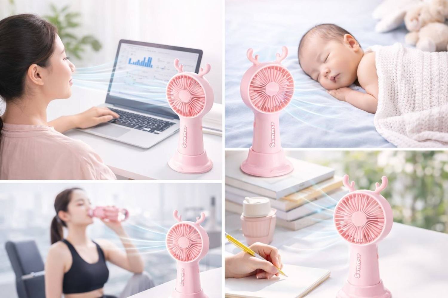 Image of YAKUNOX Rechargeable Mini Handheld Fan with Stand | Portable USB Fan 2 Speed BLDC Motor 100 mm Table Fan (multi colour | Pack of 1)