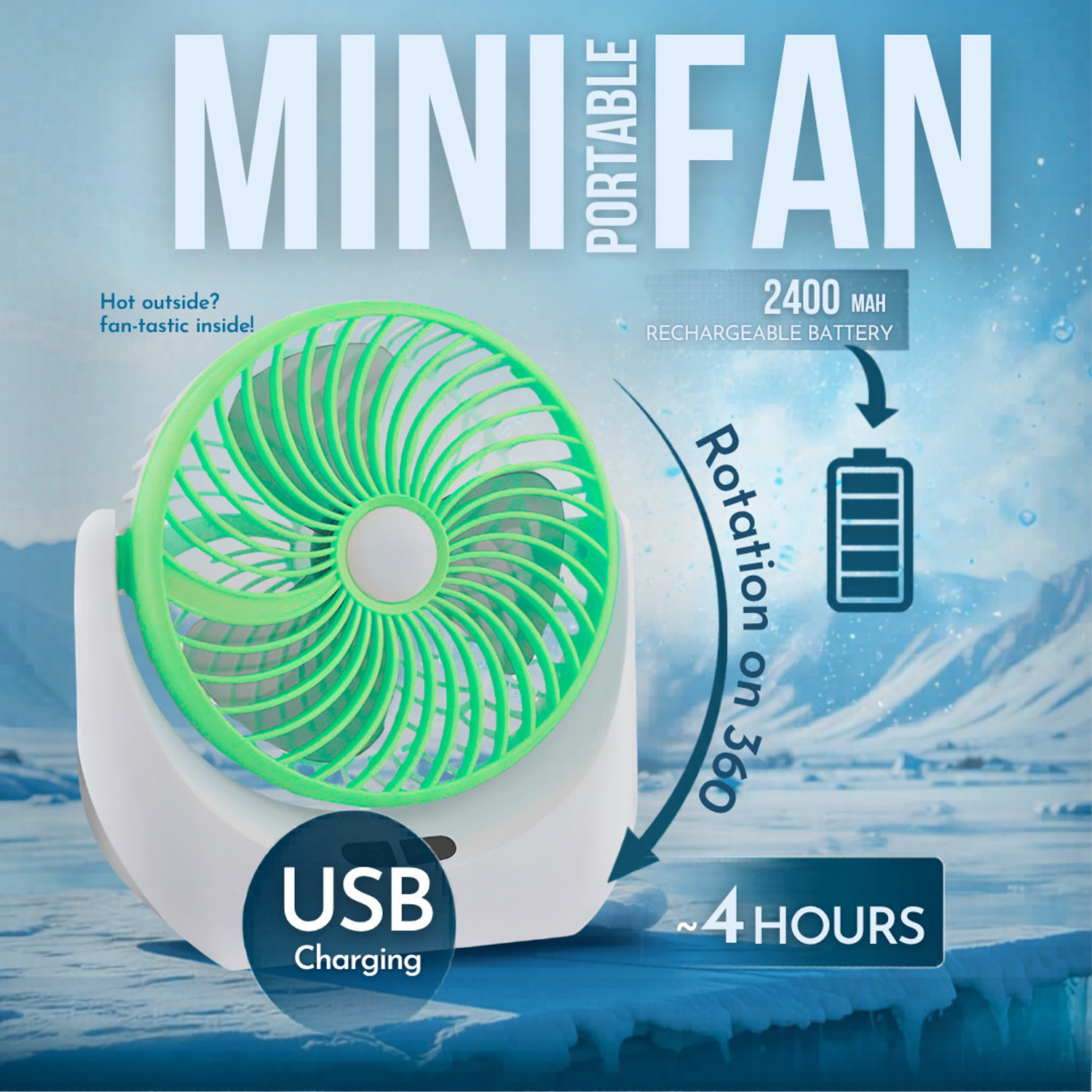 Image of Darshan High Speed Rechargeable Table Fan with LED Light For Office Desk, Home 351 Ultra High Speed 1400 mm Table Fan (5 Star | Multicolor | Pack of 1)