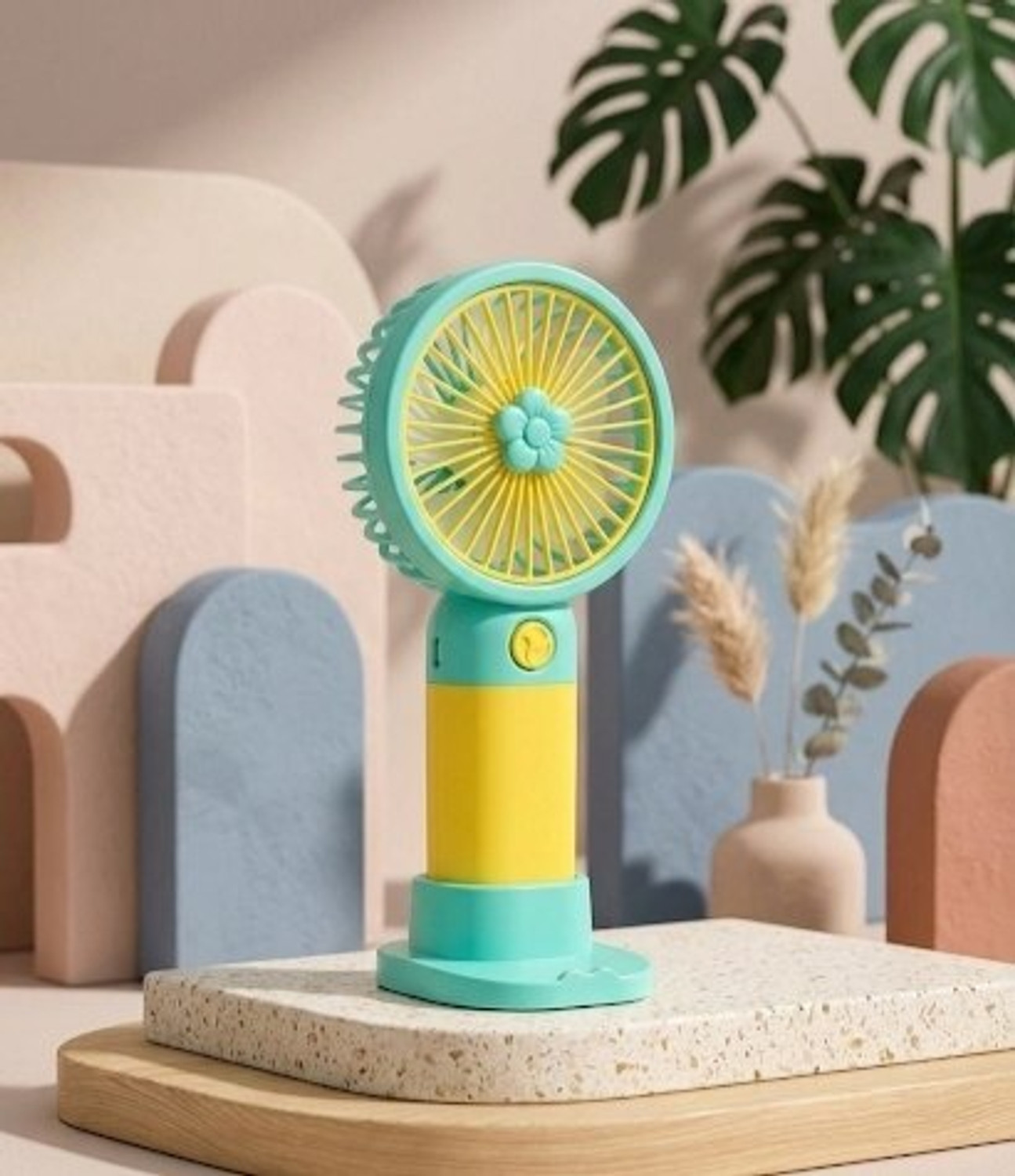 Image of YAKUNOX Small Mini Fan USB Rechargeable Portable Cooling Fan Random Colour Anti Dust 90 mm Table Fan (Multicolor | Pack of 1)