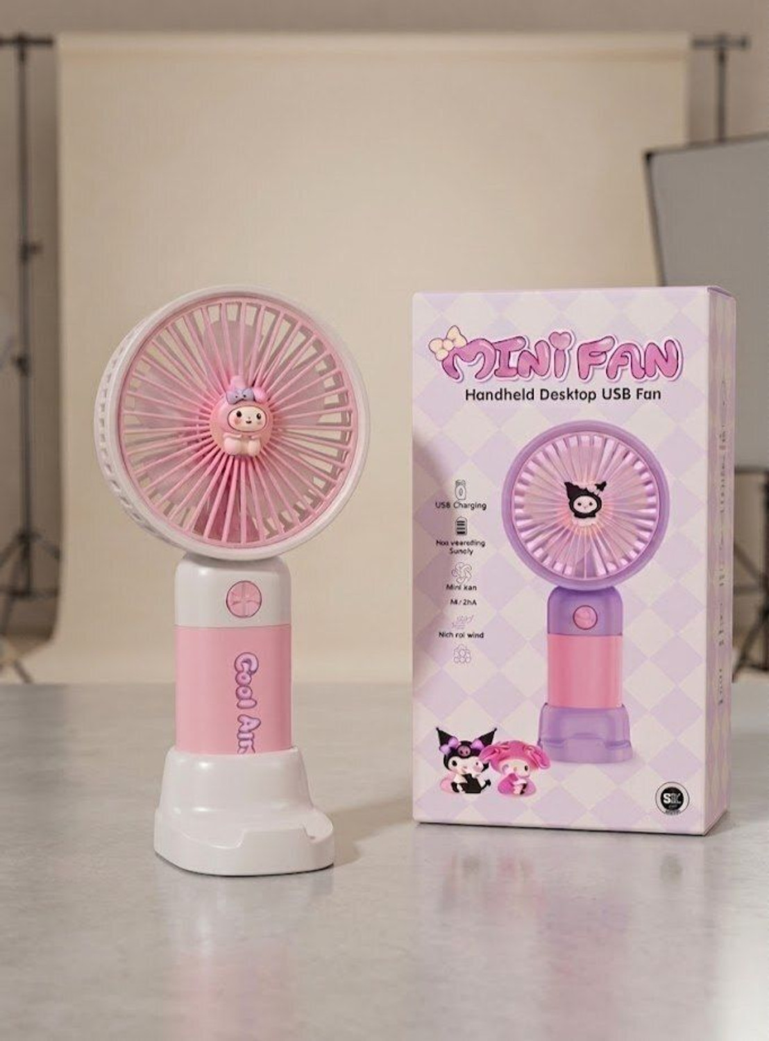 Image of Radhe High Speed Rechargeable Table Fan with LED Light For Office Desk, Home 282 Ultra High Speed 1400 mm Table Fan (5 Star | Multicolor | Pack of 1)
