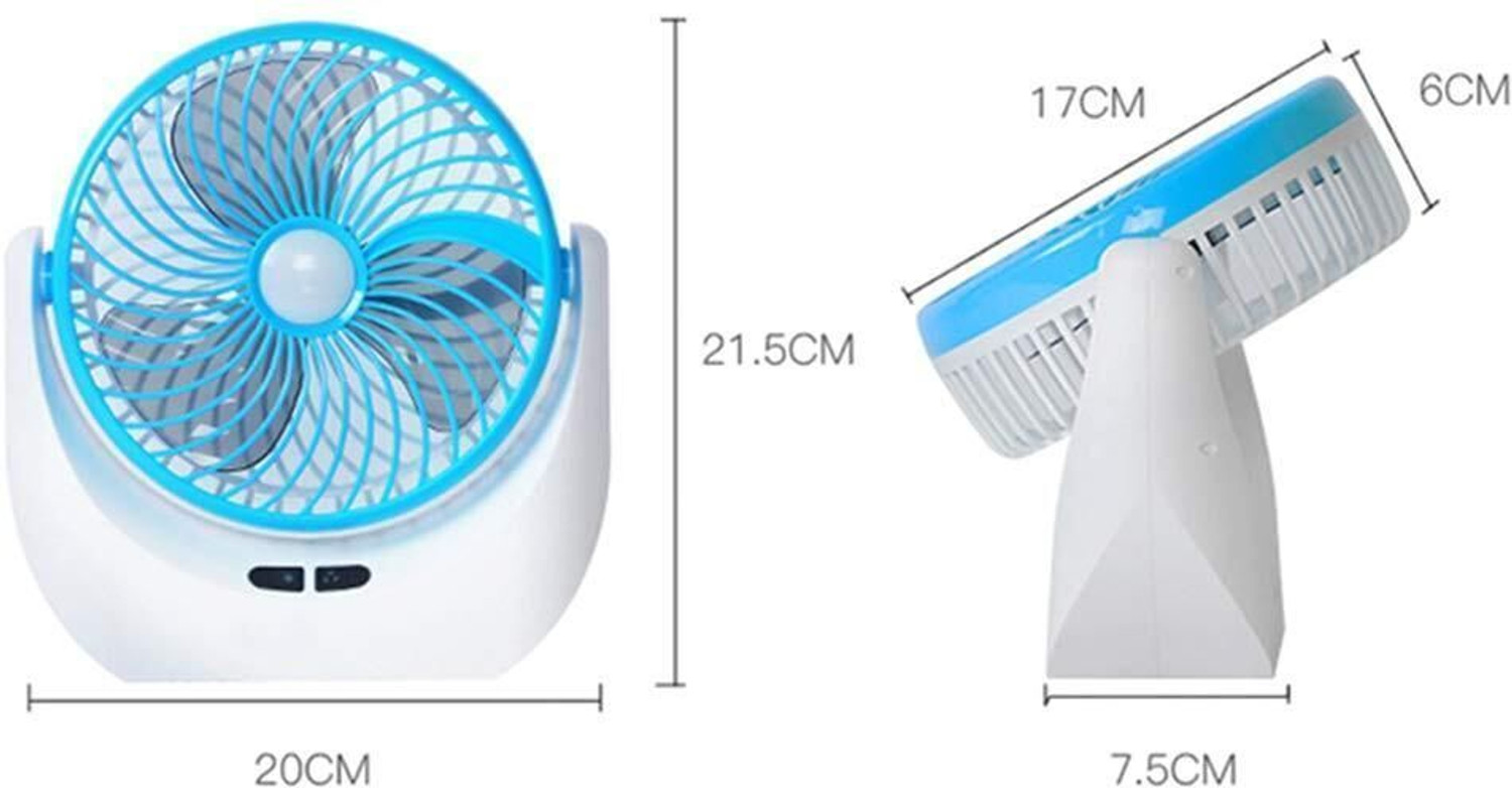 Image of Radhe High Speed Rechargeable Table Fan with LED Light For Office Desk, Home 318 Ultra High Speed 1400 mm Table Fan (5 Star | Multicolor | Pack of 1)