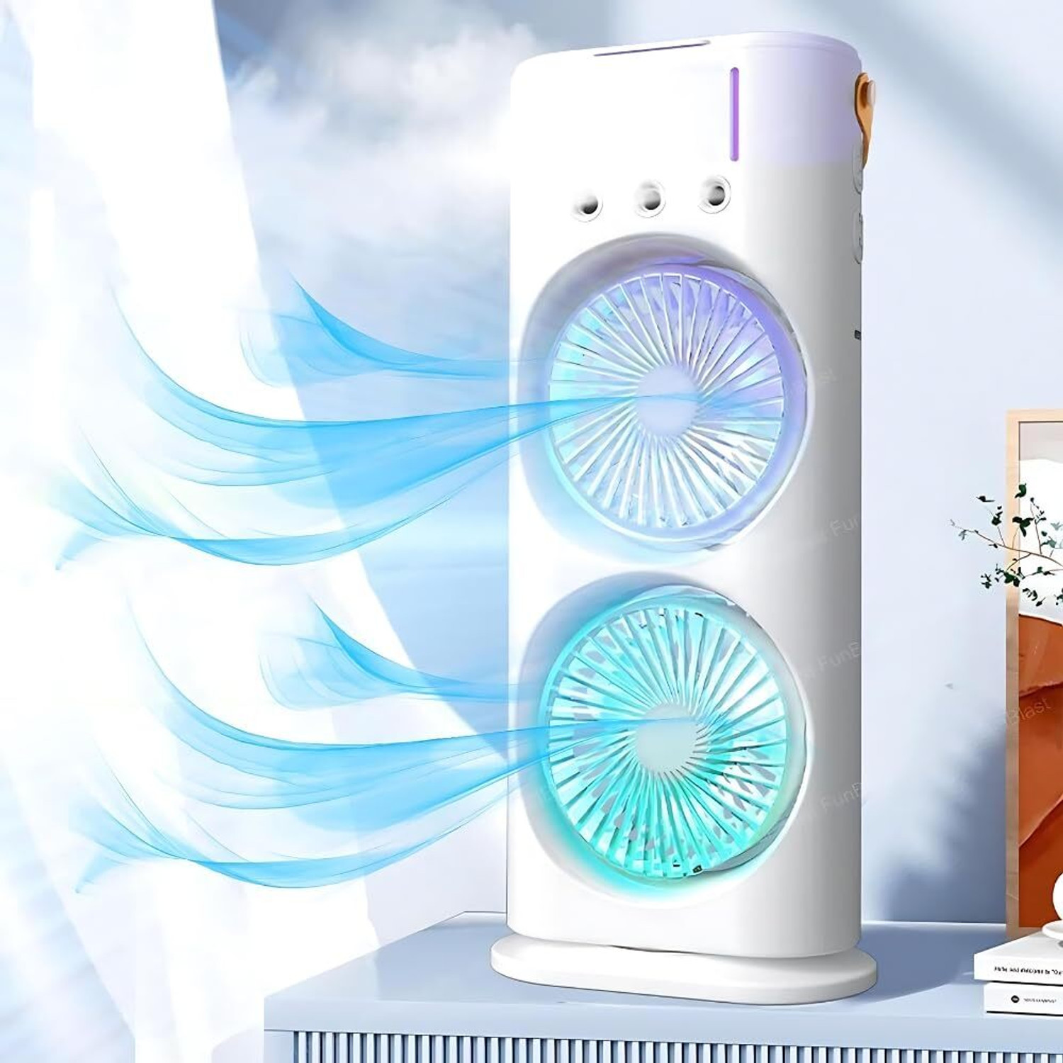 Image of Darshan High Speed Rechargeable Table Fan with LED Light For Office Desk, Home 273 Ultra High Speed 1400 mm Table Fan (5 Star | Multicolor | Pack of 1)
