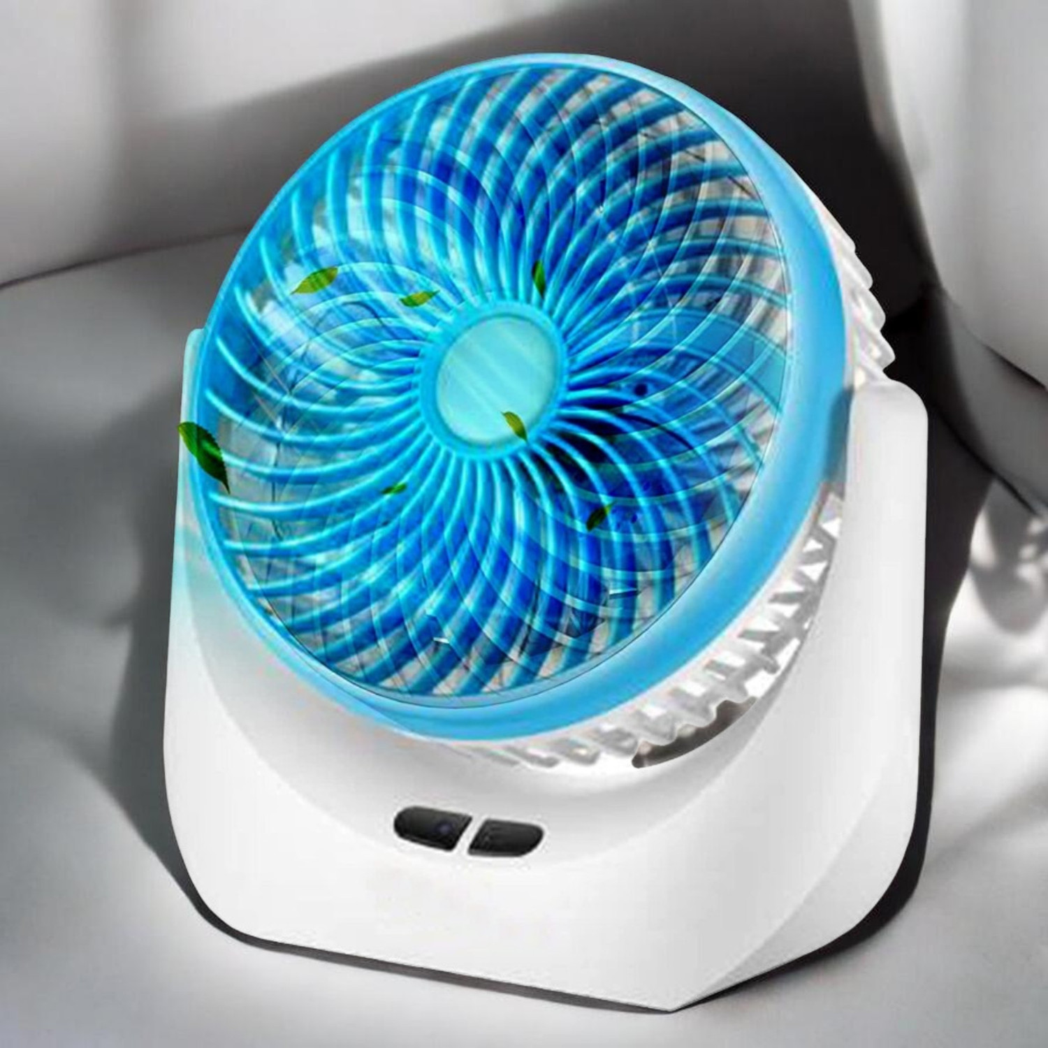 Image of Gatushop High Speed Rechargeable Table Fan with LED Light For Office Desk, Home 262 Ultra High Speed 1400 mm Table Fan (5 Star | Multicolor | Pack of 1)