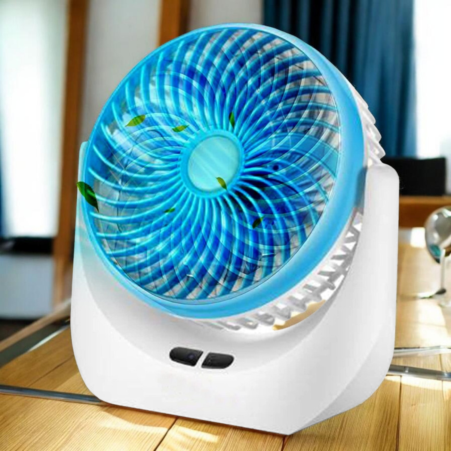 Image of Radhe High Speed Rechargeable Table Fan with LED Light For Office Desk, Home 304 Ultra High Speed 1400 mm Table Fan (5 Star | Multicolor | Pack of 1)