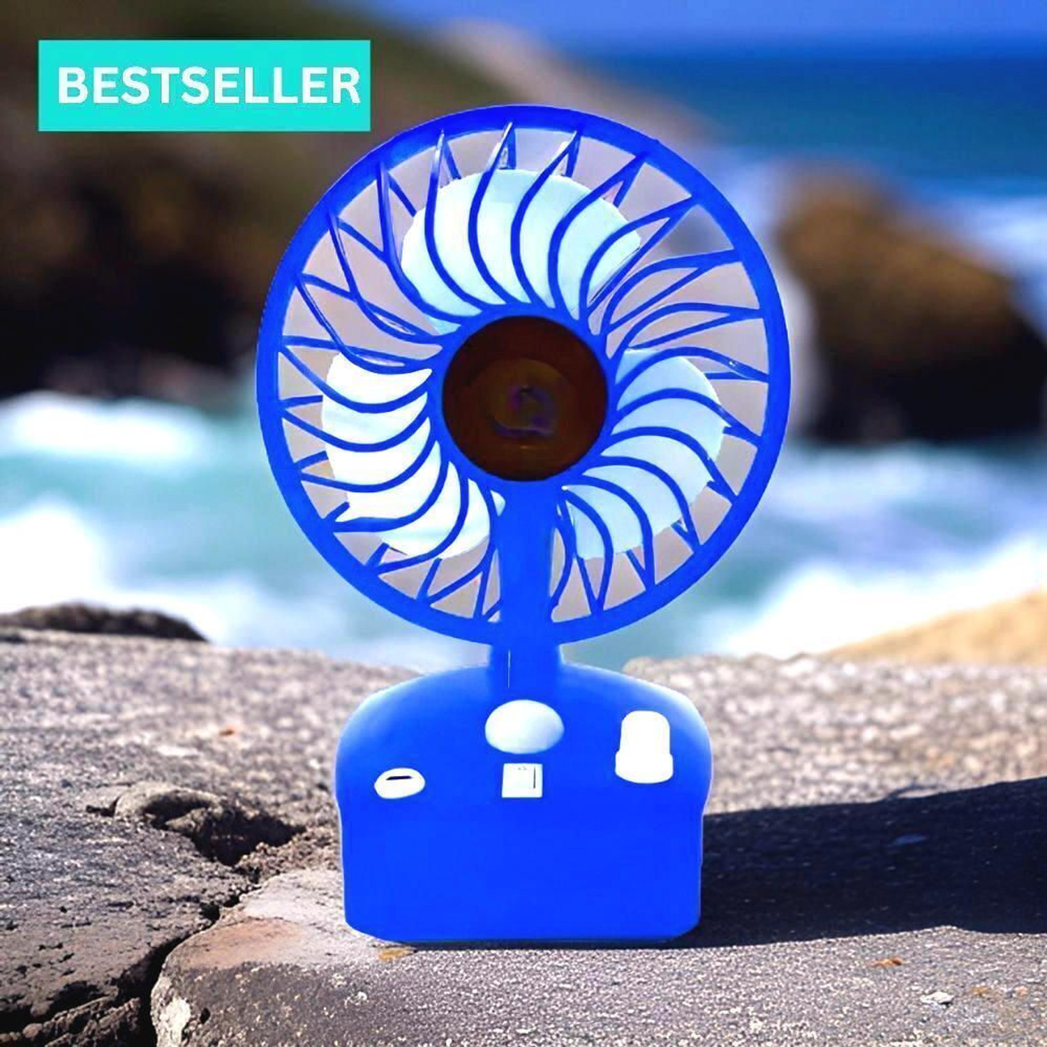 Image of YAKUNOX Rechargeable Mini Handheld Fan with Stand | Portable USB Fan 2 Speed BLDC Motor 100 mm Table Fan (multi colour | Pack of 1)
