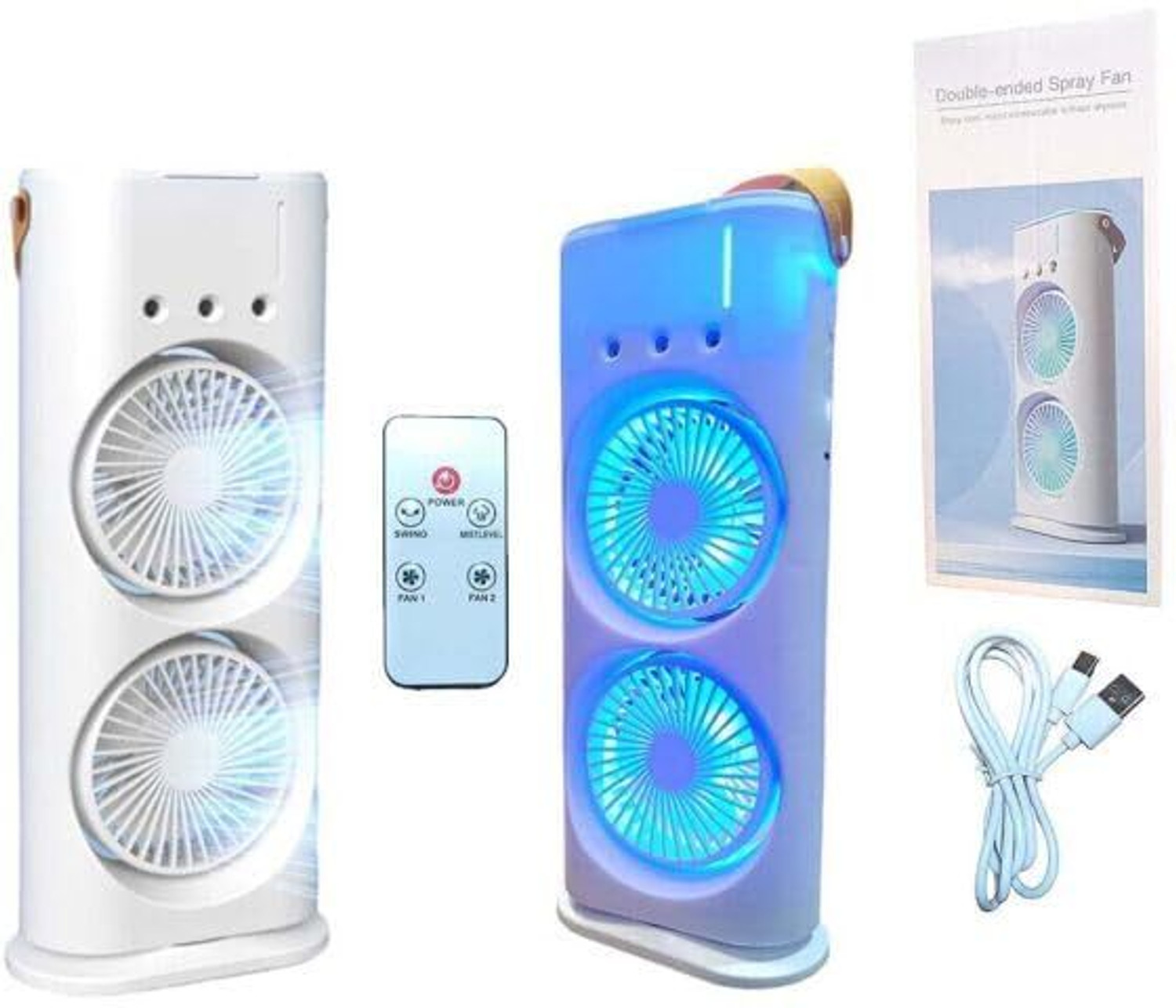 Image of yogi Mist Fan with Water Tank High Speed Cooling Fan Outdoor Air Cooler Anti Dust, High Air Delivery, Silent Operation, Ultra High Speed 0.3 mm Tower Fan (4 Star | Multicolor | Pack of 1)