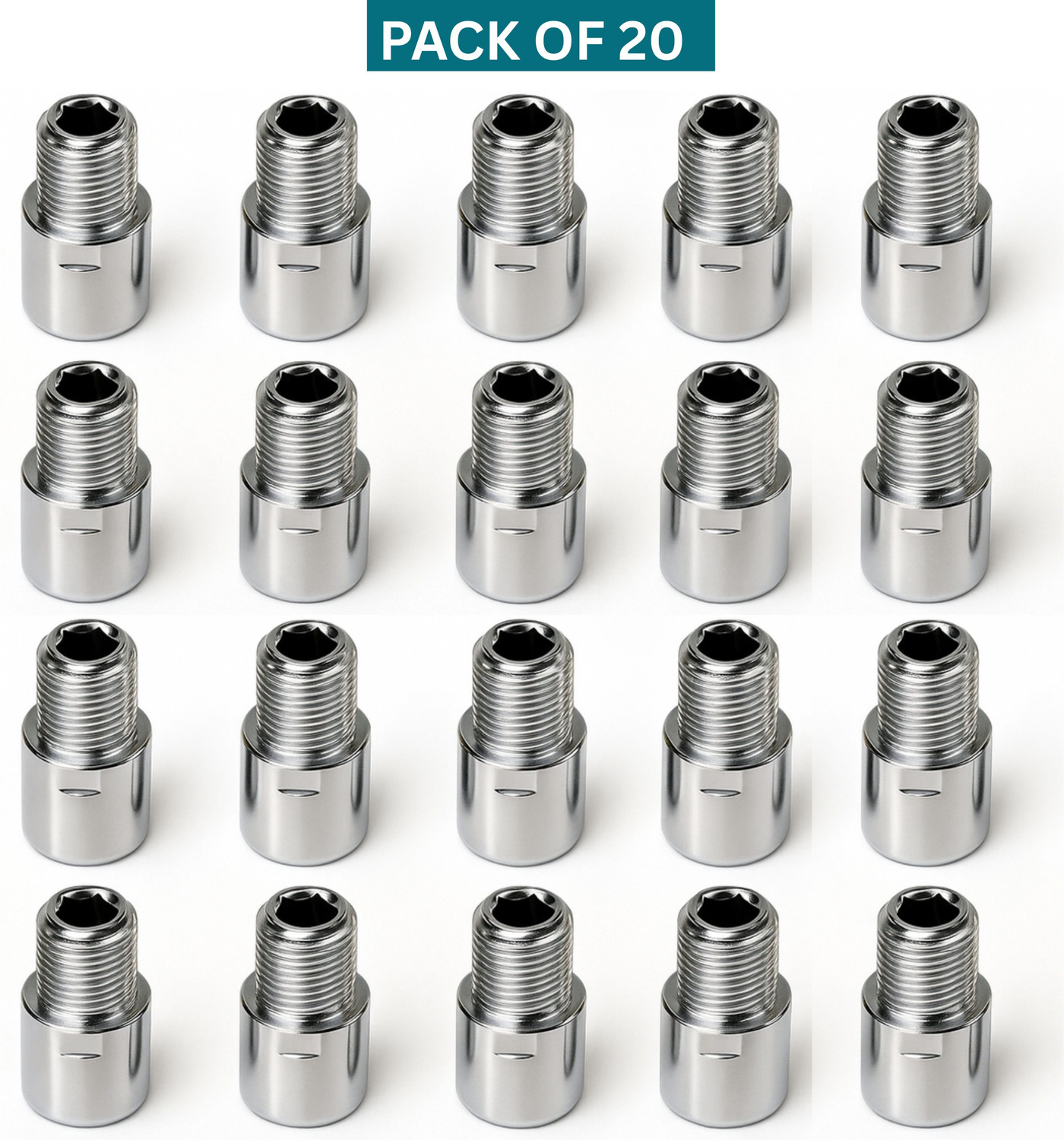 Image of Tetos Stainless Steel 1.5 Inch Extension Nipple for Pipe Fittings (Pack of 20) Faucet Nozzle (Screw On)