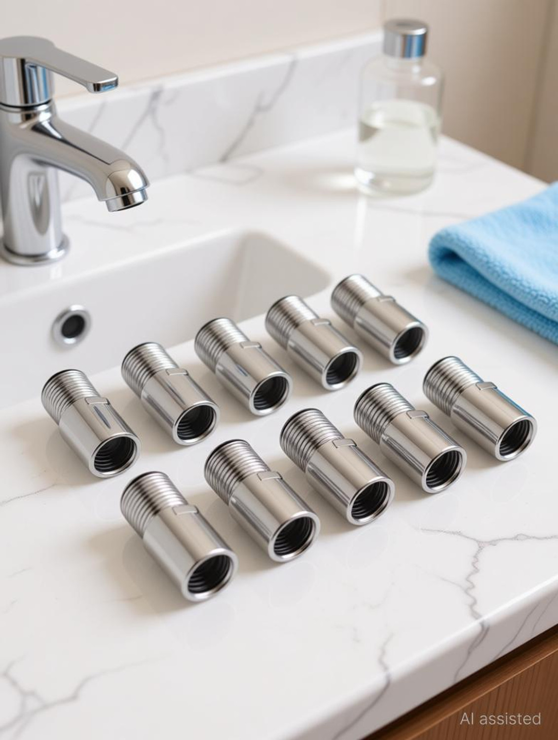 Image of Tetos Stainless Steel 1.5 Inch Extension Nipple for Pipe Fittings (Pack of 20) Faucet Nozzle (Screw On)