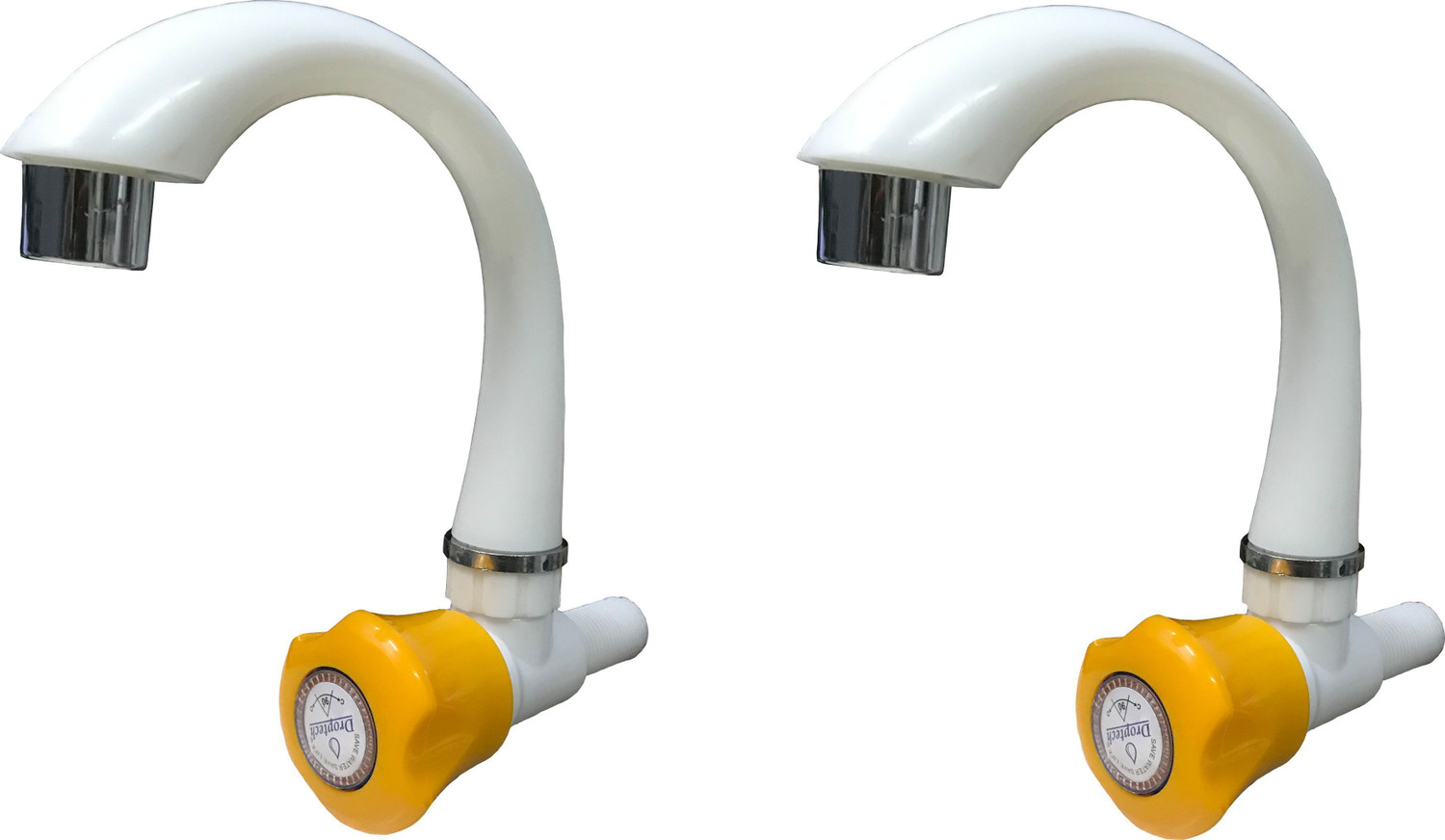 Image of Bromo Pvc Sink taps for kitchen PACK OF 2 sink cock pvc , pvc tap Kitchen Mixer Faucet for Kitchen (wall mount , white) Kitchen Mixer Faucet (Wall Mount Installation Type)