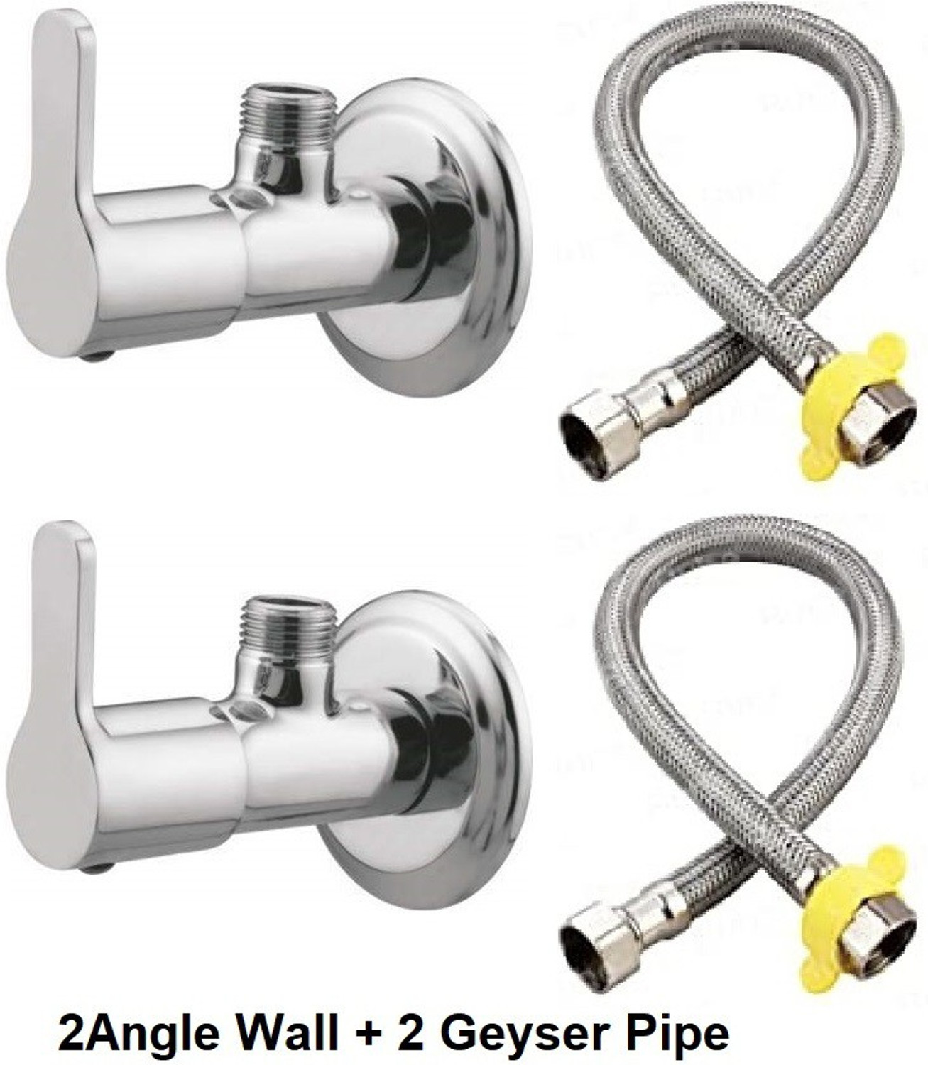 Image of CLIBO Fusion Angle Valves And 18inch Connection Pipe (SS 304 Heavy Duty) Angle Cock Faucet (Single Handle Installation Type)