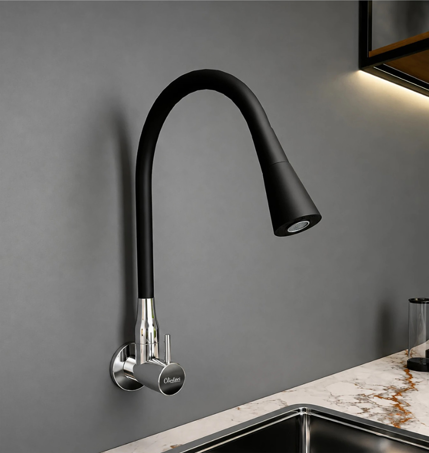 Image of Clinton Orio Brass Pillar Tap(set-1) for Wash Basin | Pillar Cock | Quarter-Turn | Ceramic Disc Cartridge | Foam Flow Pillar Tap Faucet (Wall Mount Installation Type)