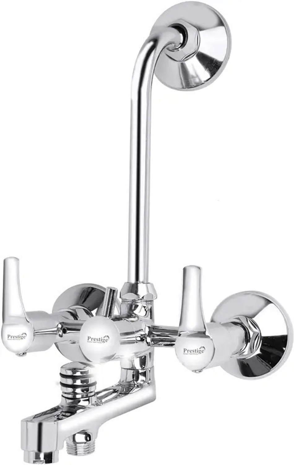 Image of Prestige Step Wall Mixer 3-in-1 | Wall Mounted Bathroom Mixer with L Band Step Wall Mixer 3-in-1 Wall Mixer Faucet (Wall Mount Installation Type)