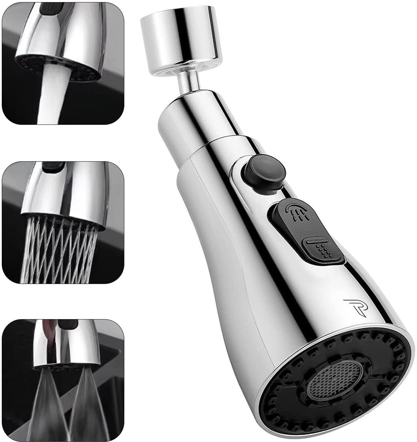 Image of PIXAFLO Universal Tap Extender for Kitchen Sink 3-Function Pull Down Faucet Head Tap Extender for Kitchen Sink, Flexible Faucet with Tap Extension Aerator Foam Flow Faucet (Spout Installation Type)