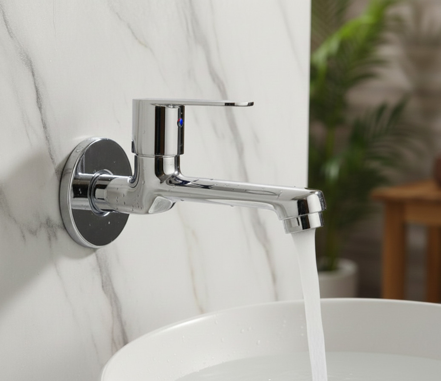Image of Prestige . Chrome Plated Stainless Steel Turbo Angel Valve Set of -4 Angle Cock Faucet (Wall Mount Installation Type)