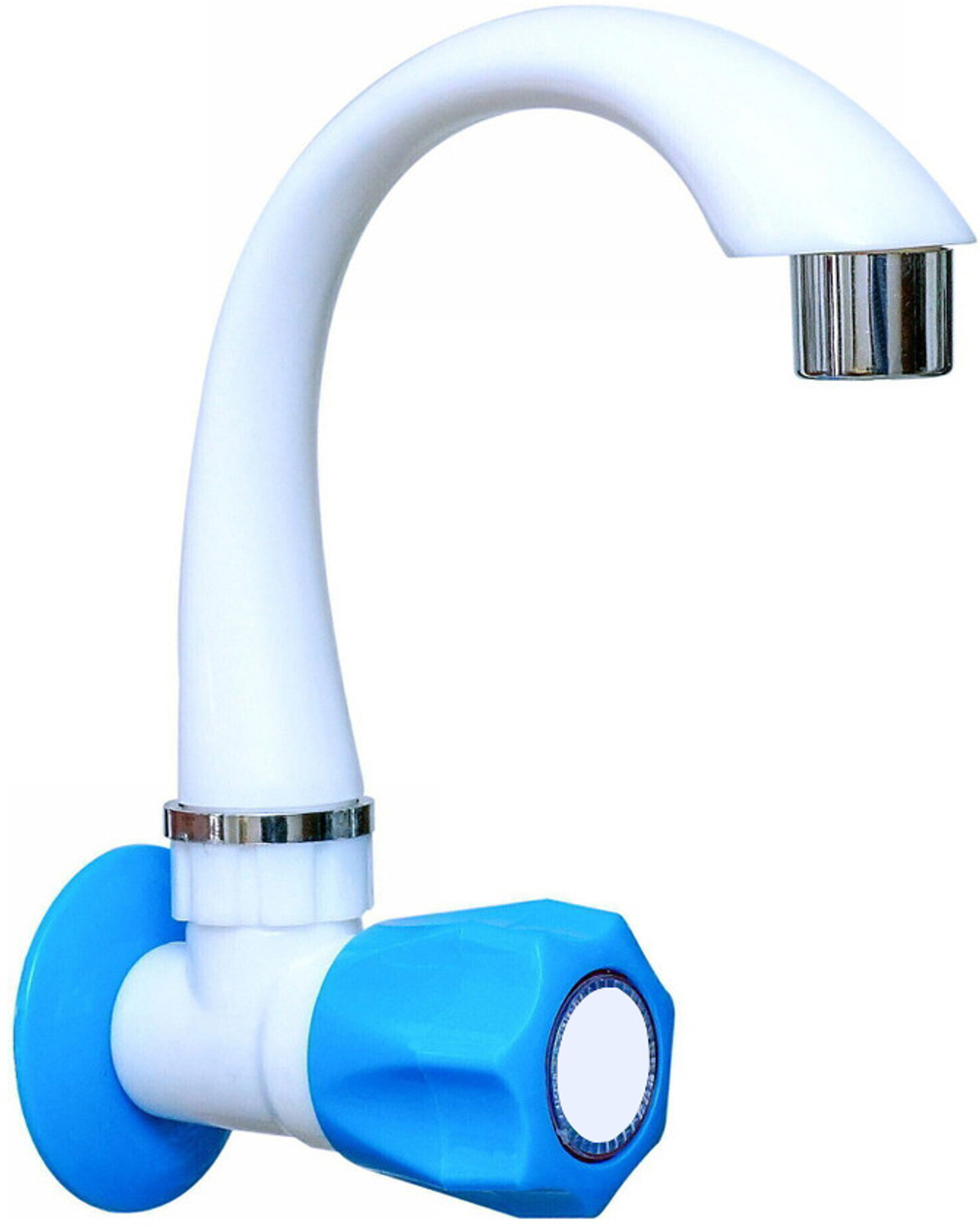 Image of Bromo Pvc Sink taps for kitchen PACK OF 2 sink cock pvc , pvc tap Kitchen Mixer Faucet for Kitchen (wall mount , white) Kitchen Mixer Faucet (Wall Mount Installation Type)