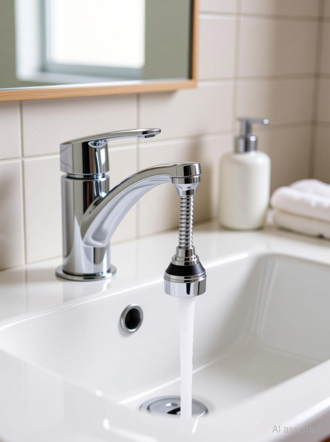 Image of PIXAFLO Universal Tap Extender for Kitchen Sink 3-Function Pull Down Faucet Head Tap Extender for Kitchen Sink, Flexible Faucet with Tap Extension Aerator Foam Flow Faucet (Spout Installation Type)