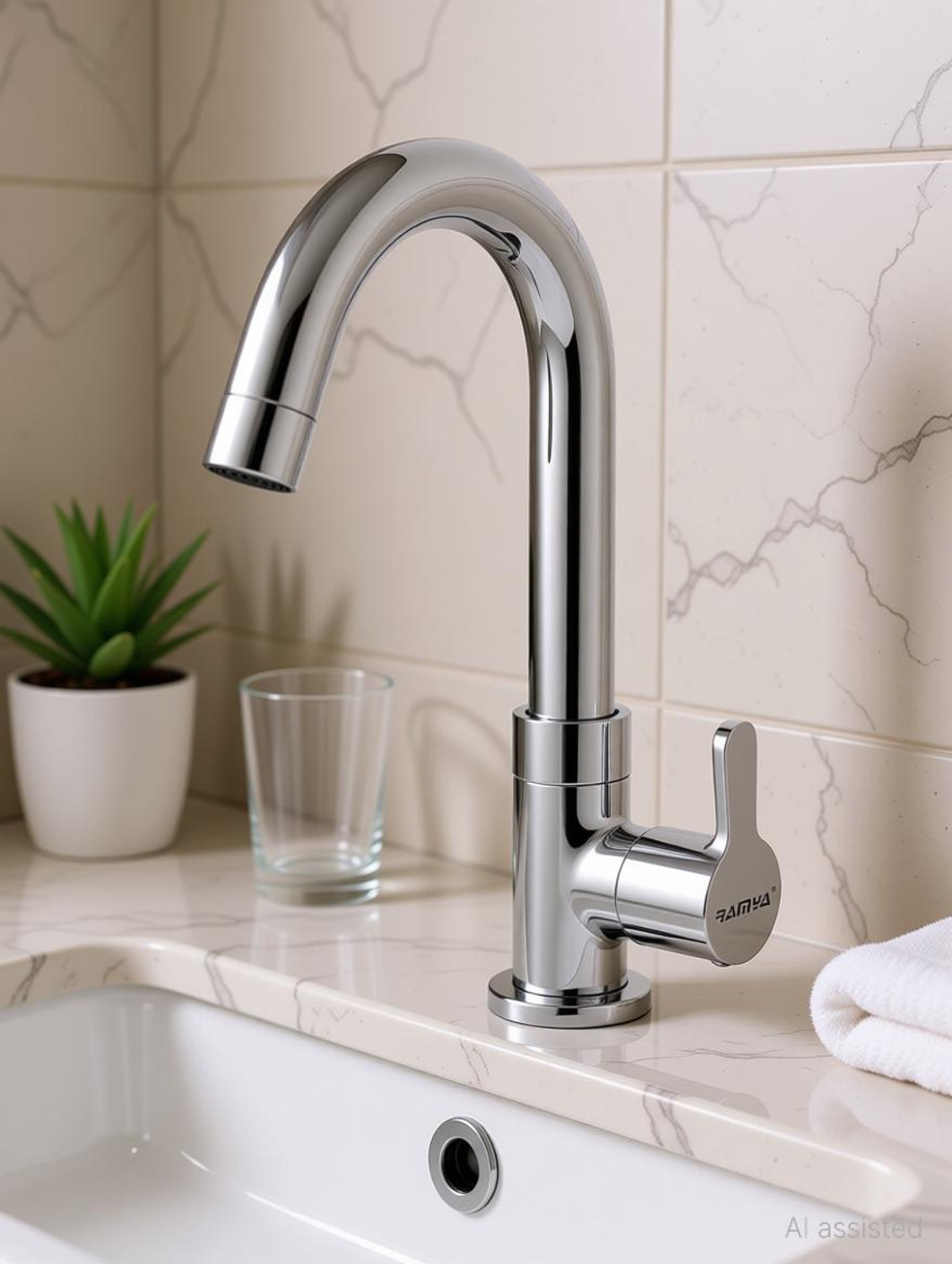 Image of Clinton Orio Brass Pillar Tap(set-1) for Wash Basin | Pillar Cock | Quarter-Turn | Ceramic Disc Cartridge | Foam Flow Pillar Tap Faucet (Wall Mount Installation Type)
