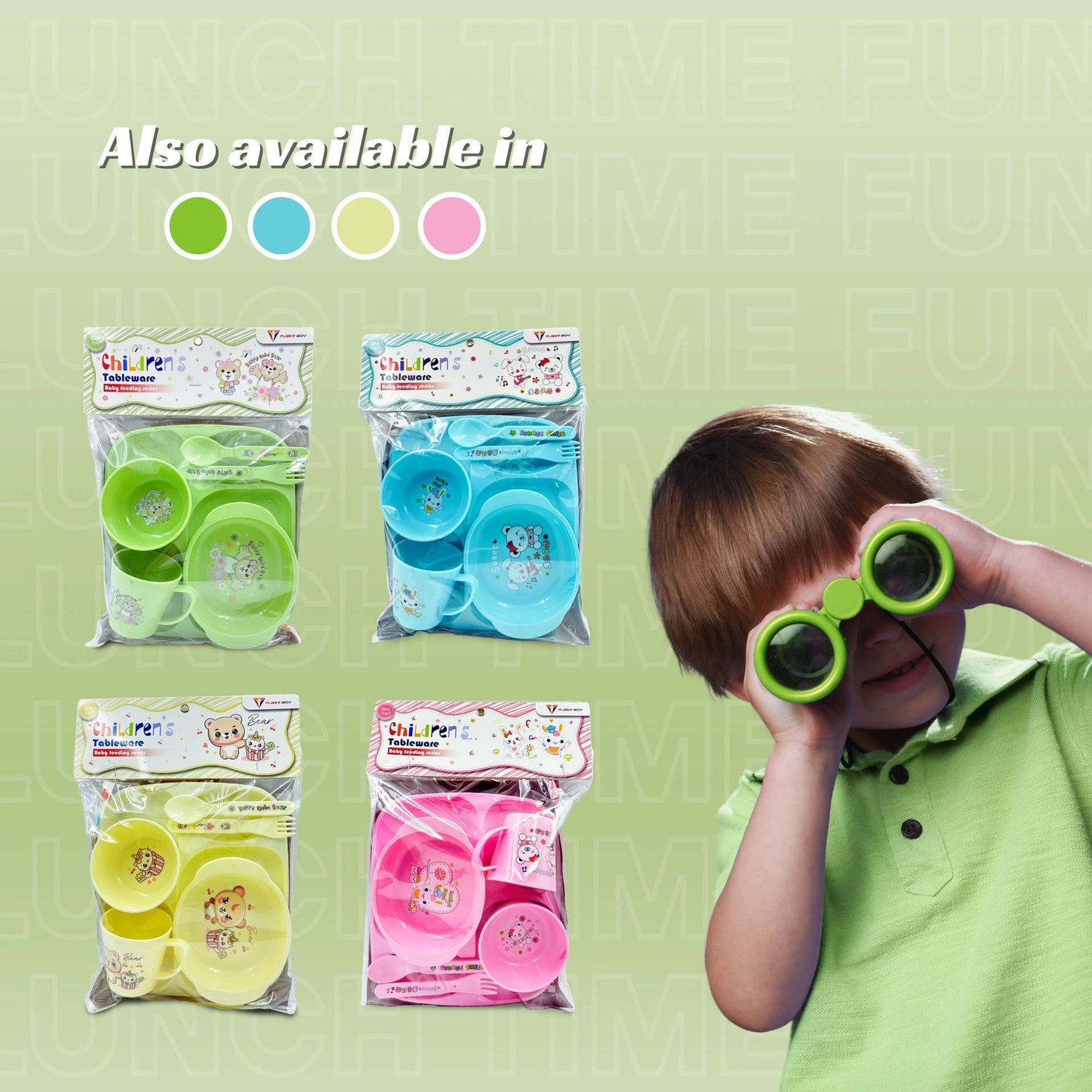 Image of Smiley mia Baby combo set for teething, feeding & Soothing product for daily need - Plastic (Multicolor)