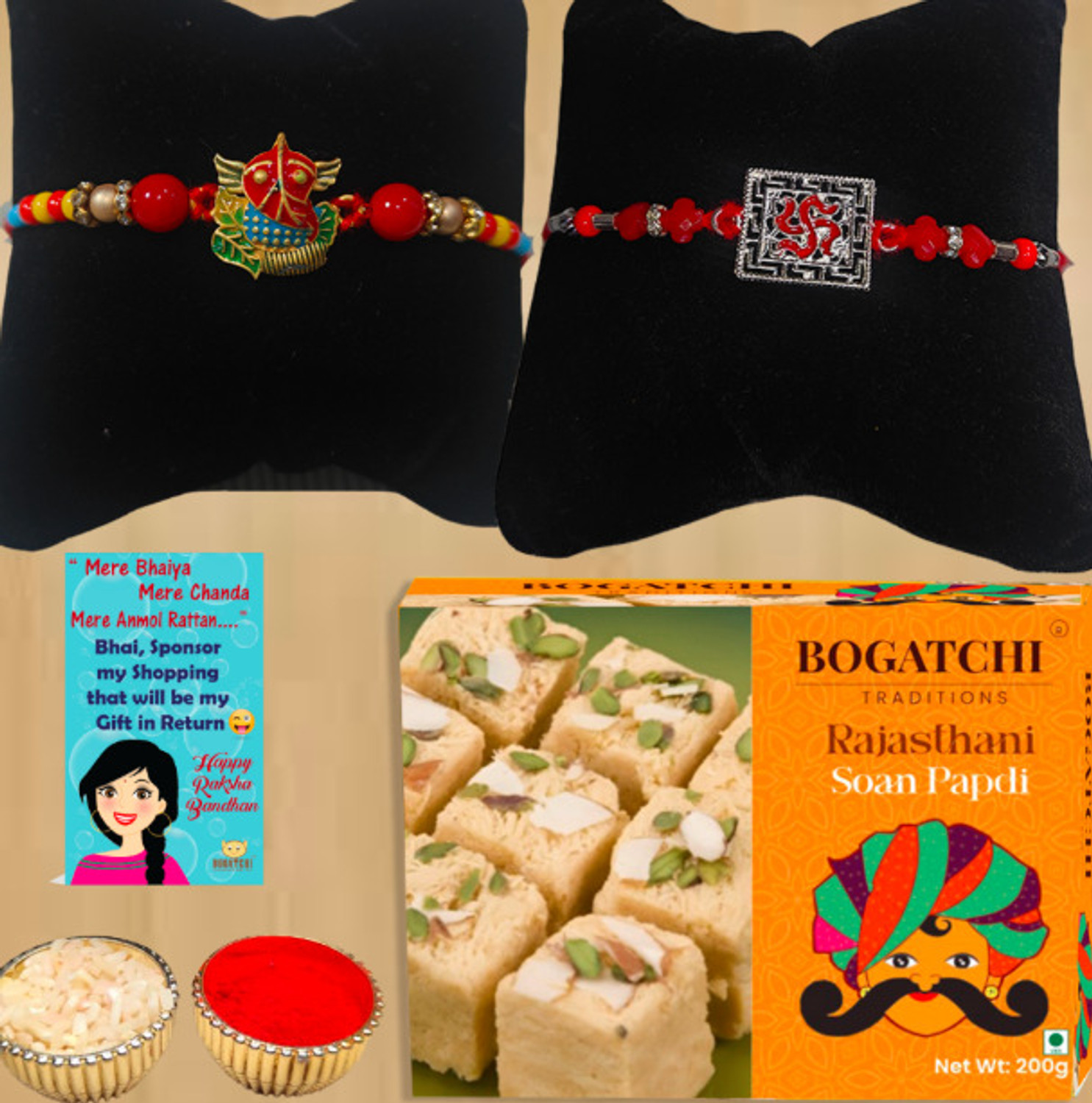 Image of DeoDap Rakhi For Brother |Rakhi with Chocolate | Rakshabandhan gift set |Y22K1 537 BS Assorted Gift Box (Multicolor)