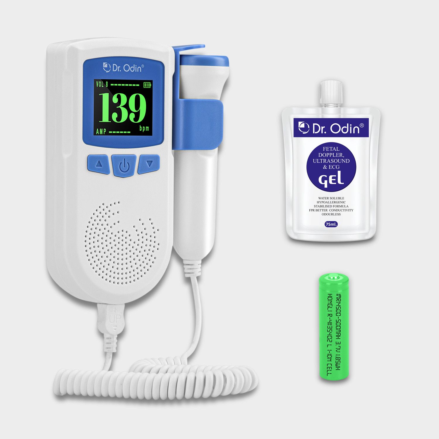 Image of PLEXAL Portable Fetal Doppler Baby Heartbeat Monitor LCD Display Pregnancy Care White Fetal Doppler