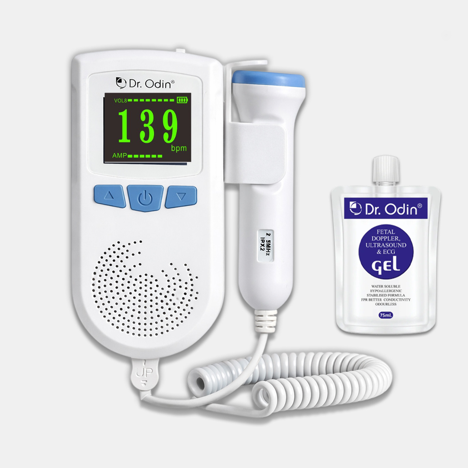 Image of PLEXAL Portable Fetal Doppler Baby Heartbeat Monitor LCD Display Pregnancy Care White Fetal Doppler