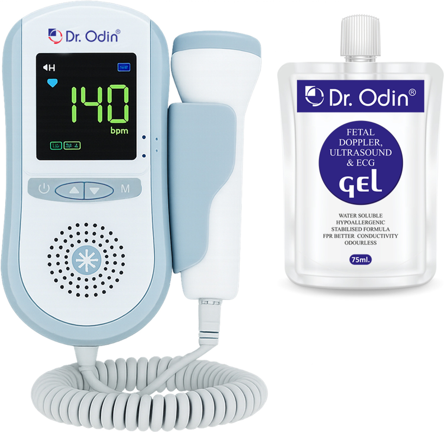 Image of PLEXAL Portable Fetal Doppler Baby Heartbeat Monitor LCD Display Pregnancy Care White Fetal Doppler