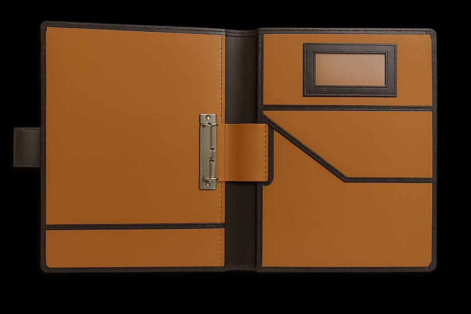 Image of C J Choice PU Leather Multipurpose Magnetic Button Lock With Clip Conference File Folder Certificate Organiser for Meetings, Conferences, Seminars, Presentations, Interview Portfolio (Set Of 1, Black)