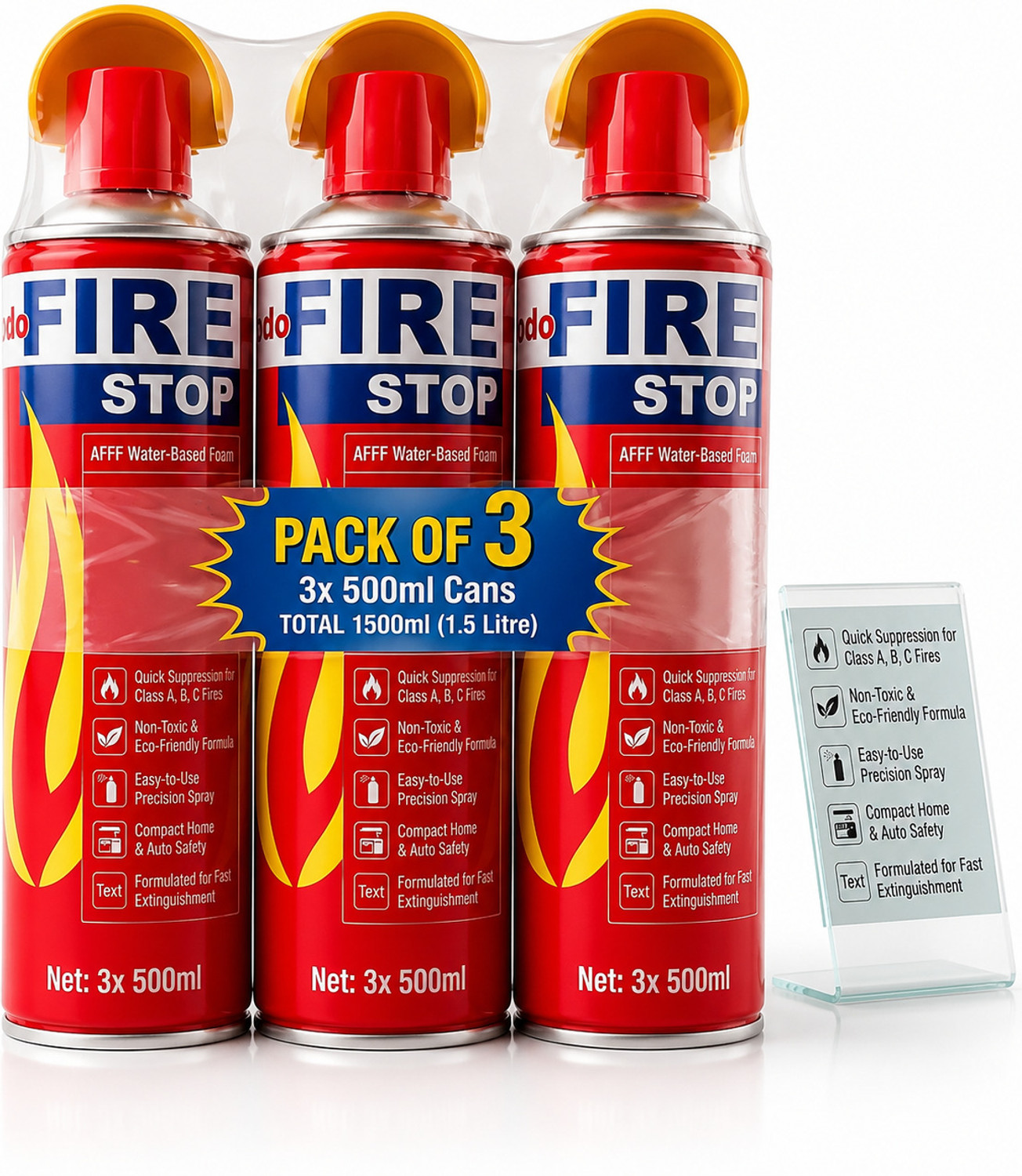 Image of Blazeproof Fire ABC Powder Type 1 Kg (Pack of 4 ) Fire Extinguisher Mount (1 kg)