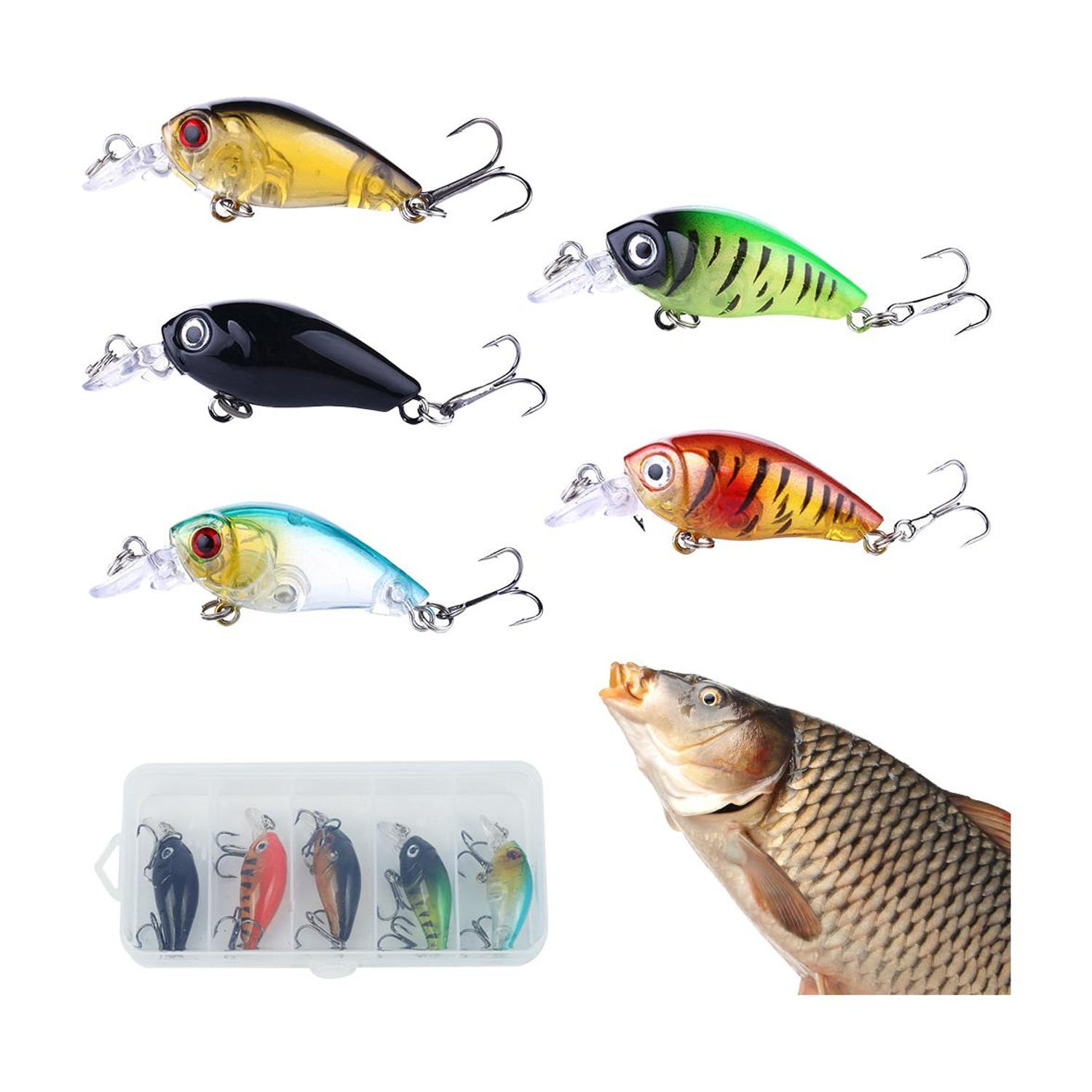 Qpets Hard Bait Plastic Fishing Lure (Pack of 5) - Image 1