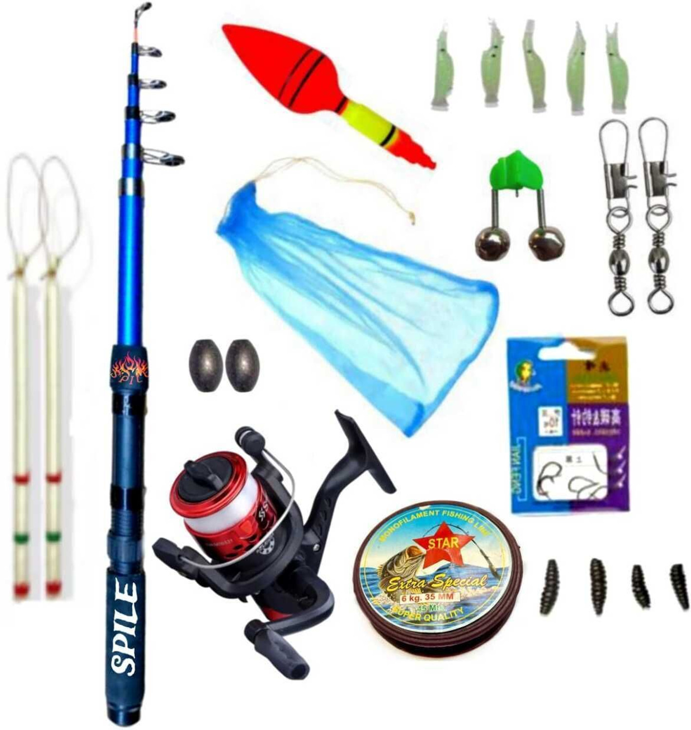 Image of Sikme MasterCast Pro Precision: Elevating Angling Mastery with the Ultimate 7ft Fishing Rod and Reel Combo Set Red Fishing Rod (210 cm, 0.21 kg, Red)