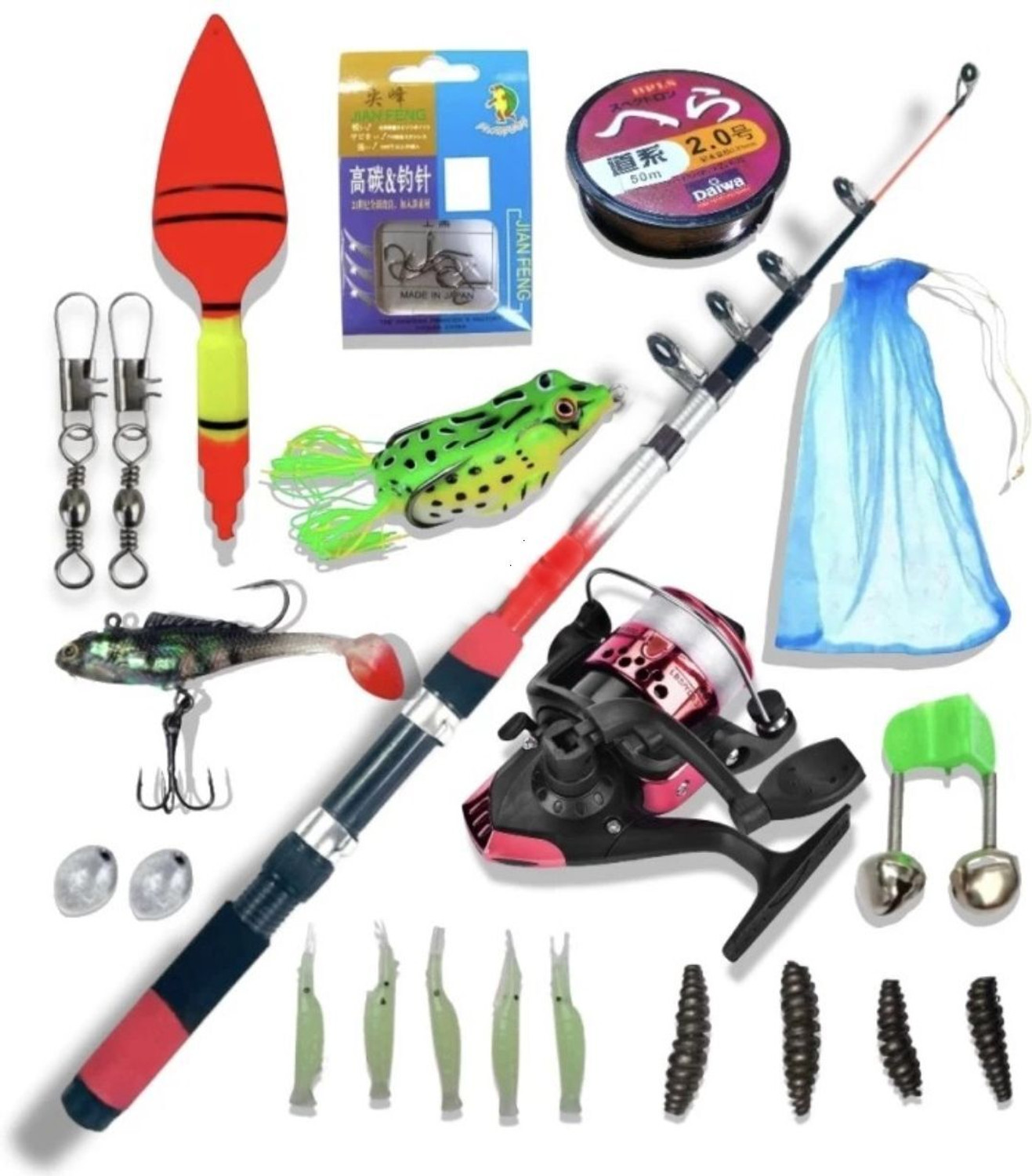 Image of Sikme MasterCast Pro Precision: Elevating Angling Mastery with the Ultimate 7ft Fishing Rod and Reel Combo Set Red Fishing Rod (210 cm, 0.21 kg, Red)