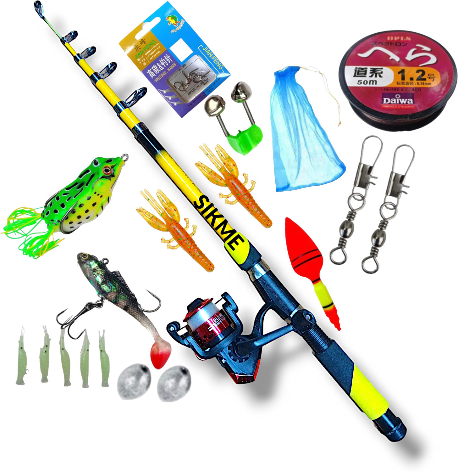 Image of Sikme MasterCast Pro Precision: Elevating Angling Mastery with the Ultimate 7ft Fishing Rod and Reel Combo Set Red Fishing Rod (210 cm, 0.21 kg, Red)