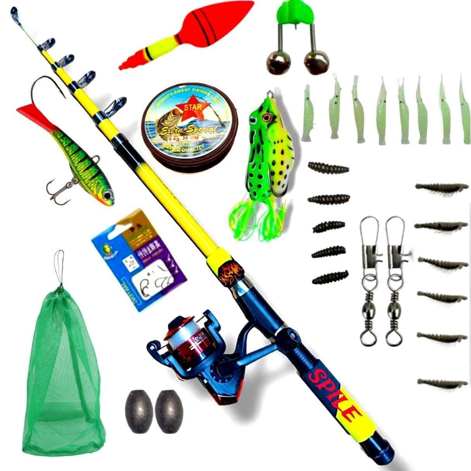 SPILE 7ft Fiberglass Fishing Rod & Reel - Image 1