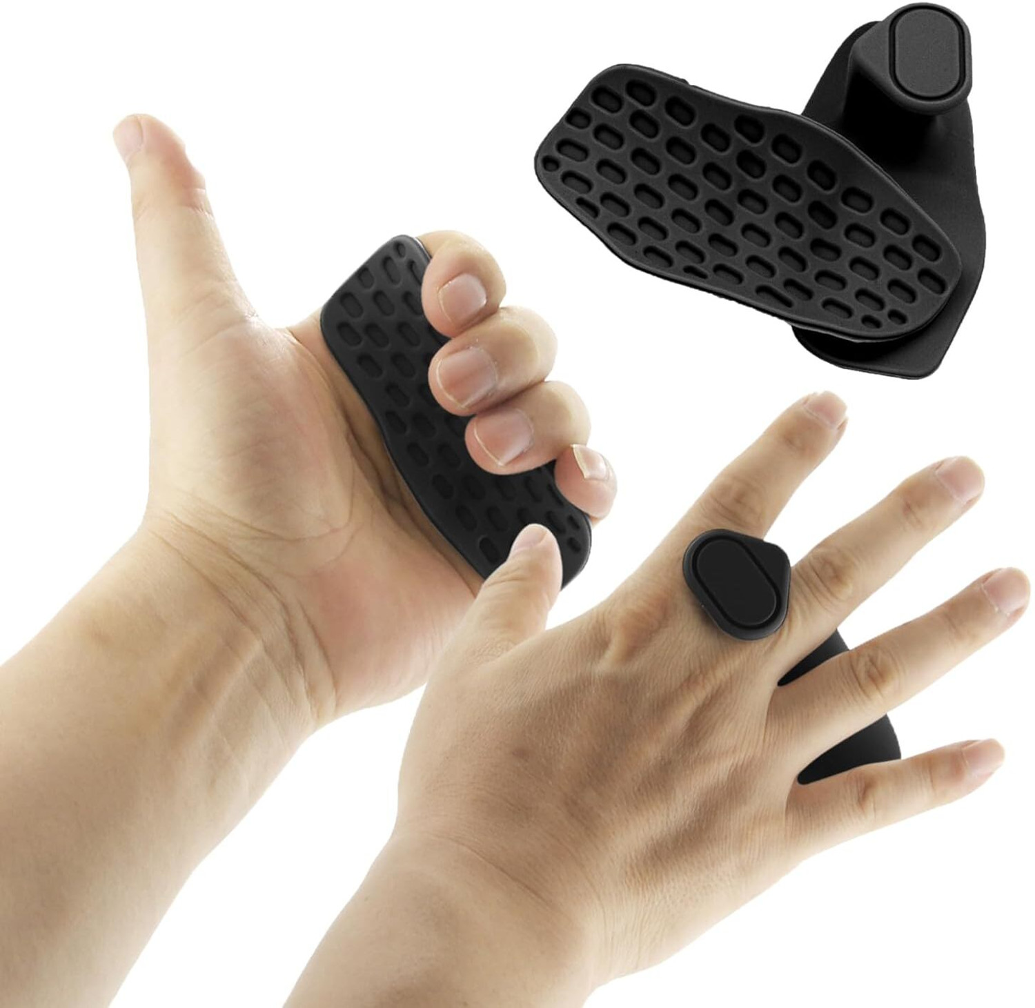 Image of LANLOY Weight Lifting Grips Non Skid Grip Pads for Palm Protection Hand Grip /Fitness Grip (Black)