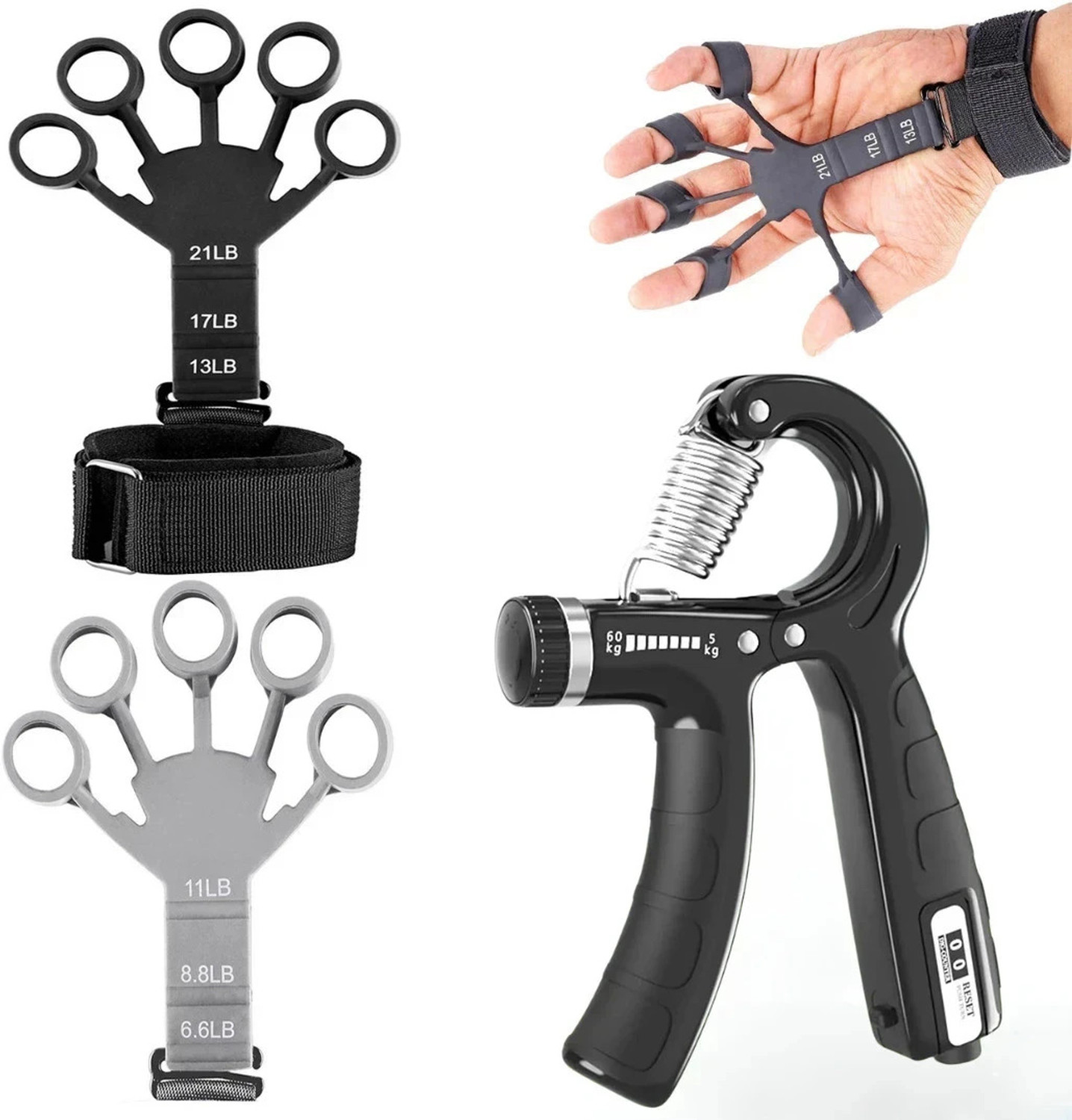 AJRO Hand Power Gripper & Finger Resistance Band - Image 6