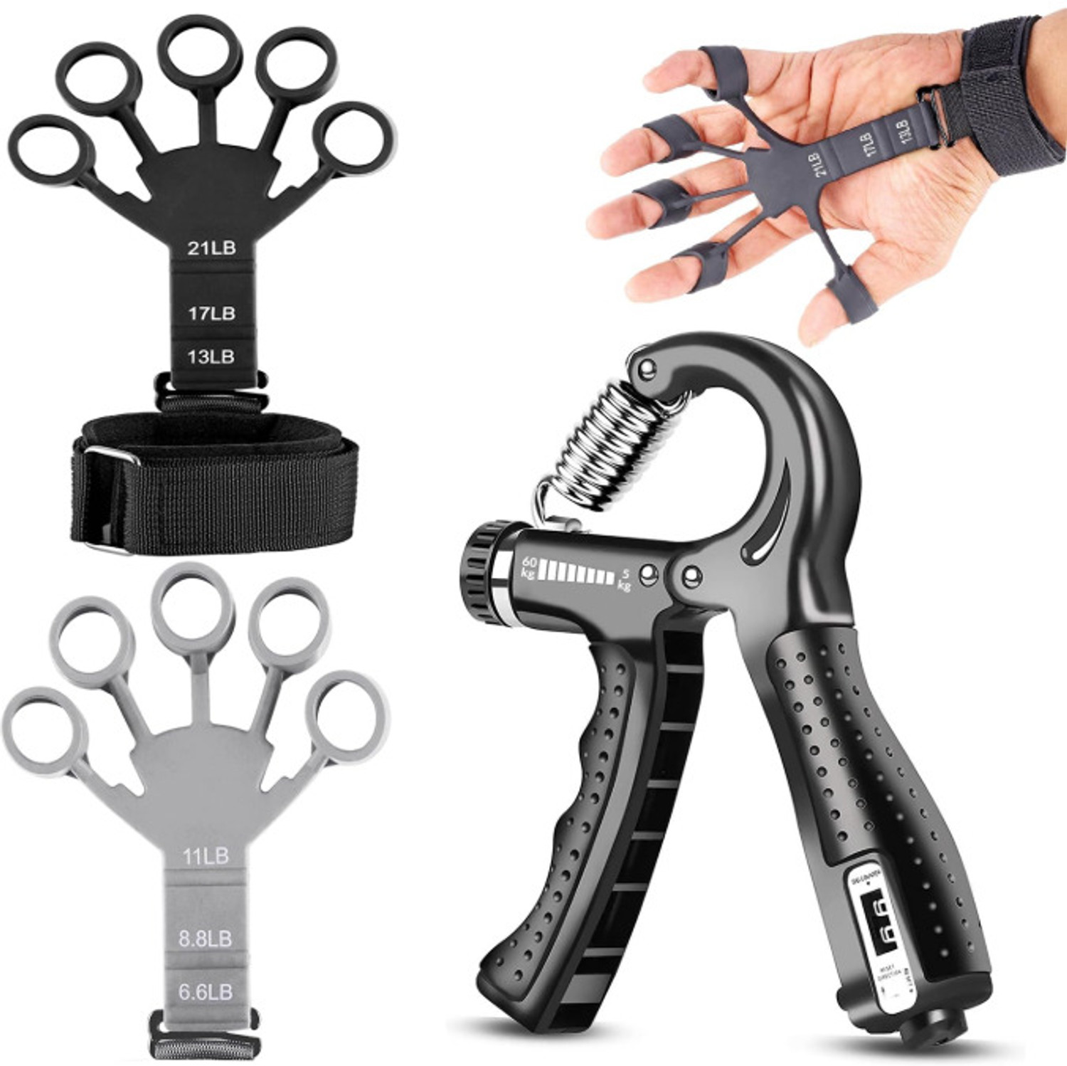 UKARUS Digital Hand Grip & Finger Exerciser - Image 1
