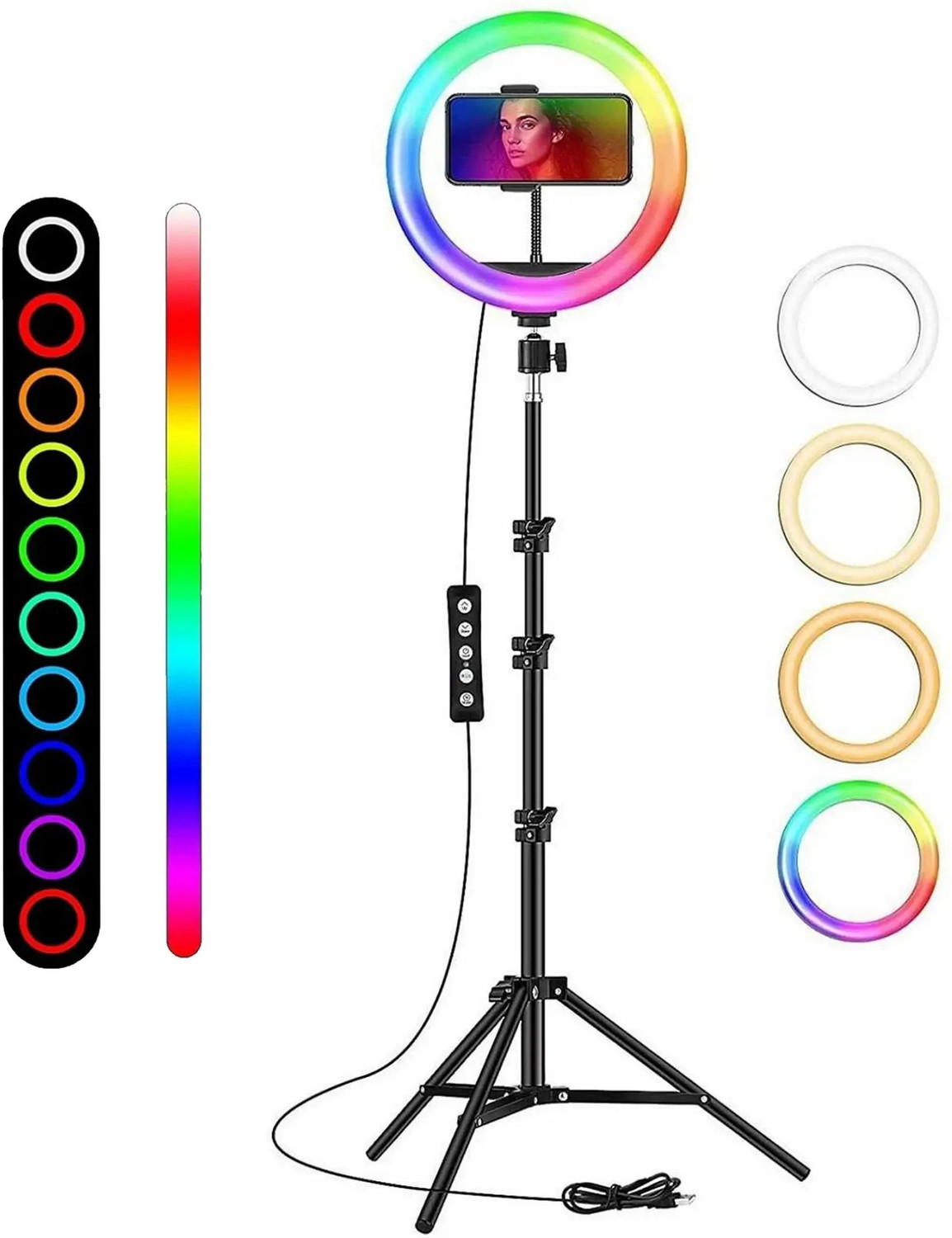 Image of GADGETSWAY 46 CM (18 inch) Big LED Ring Light with 3 Holder Dimmable Lighting Ring Flash (White Light, Natural Light)