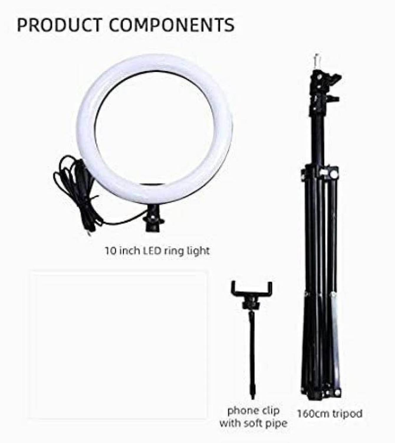 Image of JAMMY ZONES Professional 10''LED Ring Light 7ft Tripod Stand video,Reels 3 Color Modes J106 Ring Flash (White, Black)