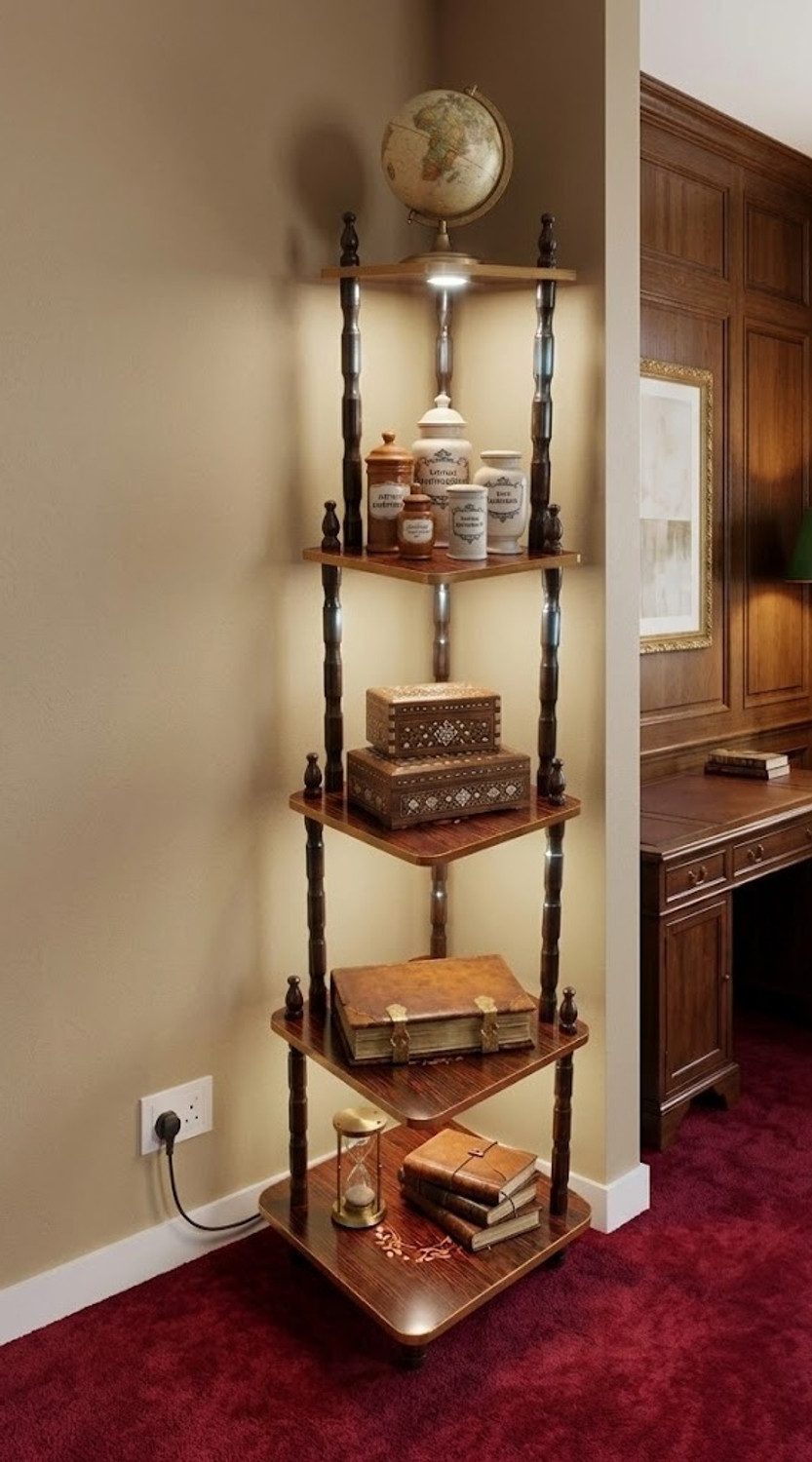 Image of JANAKI SHOP Wooden Wall Shelf (Number of Shelves - 2, Green)