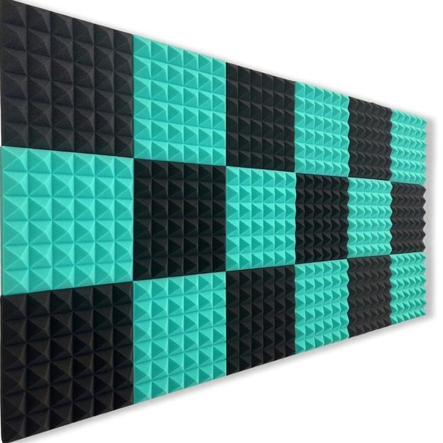 YGM Acoustic Foam Pyramid Wall Panels Green - Image 6