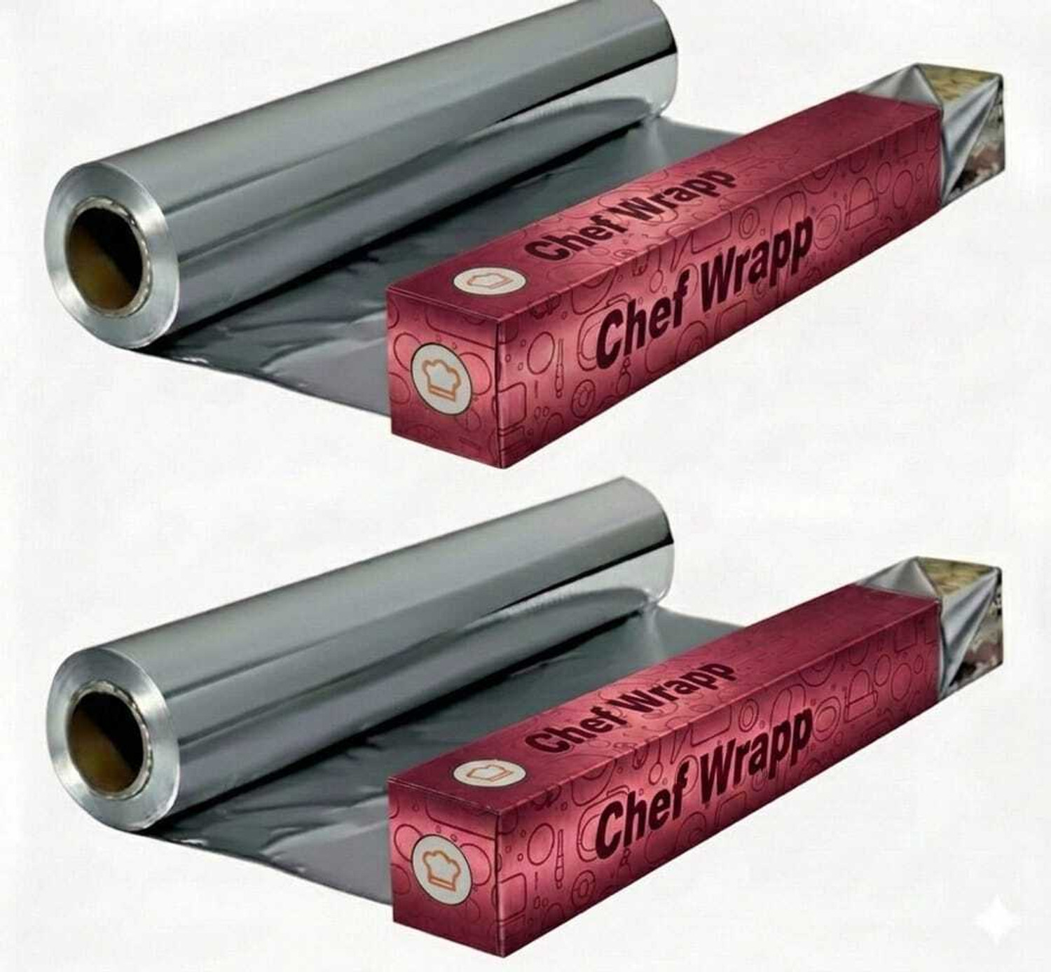 Image of chefwrapp Silver Foil Paper Roll Food Wrapping Paper for Roti | Paper Foil Aluminium Foil Aluminium Foil (Pack of 2, 50 m)