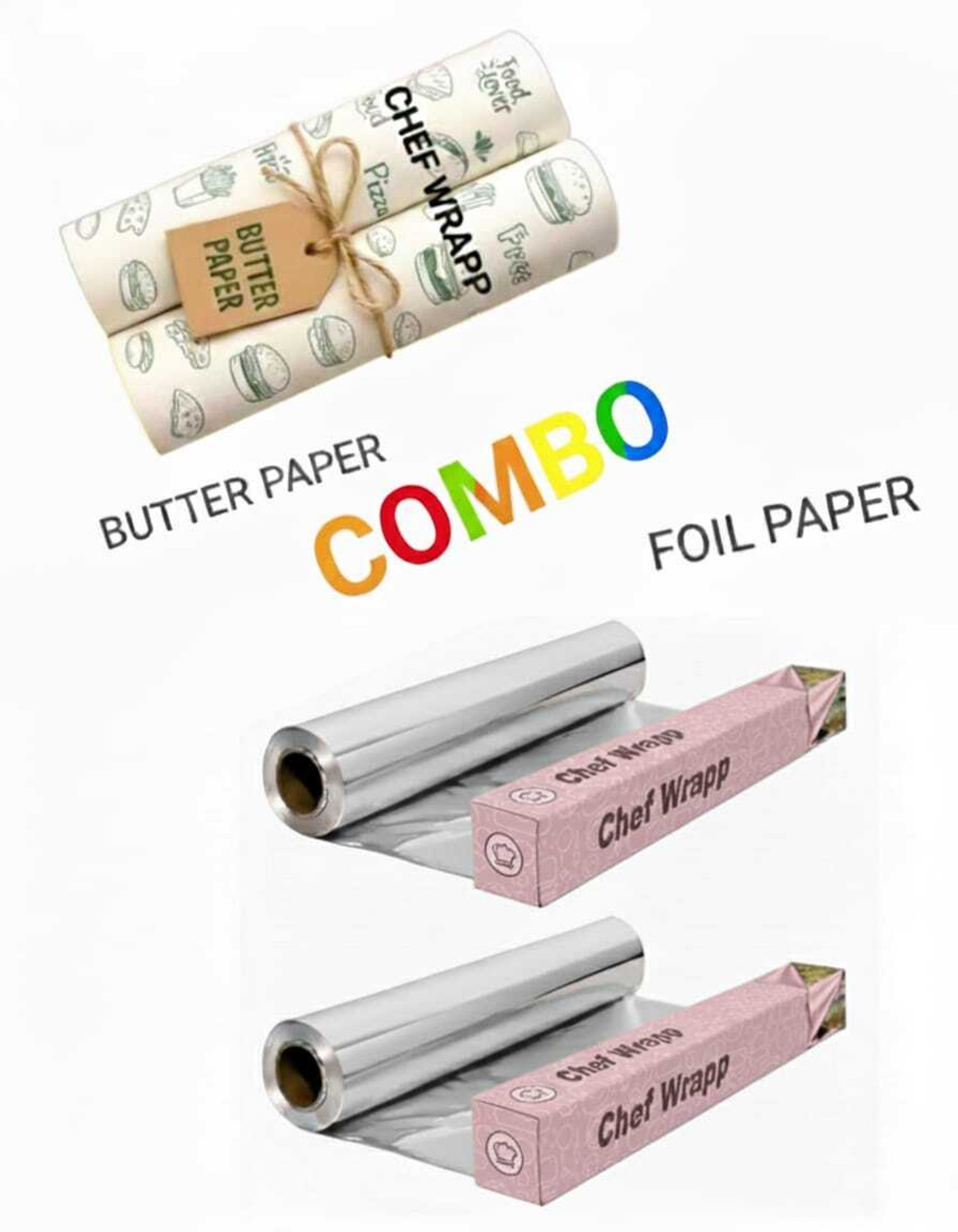 Image of chefwrapp foil paper Aluminium Foil (Pack of 2, 50 m)