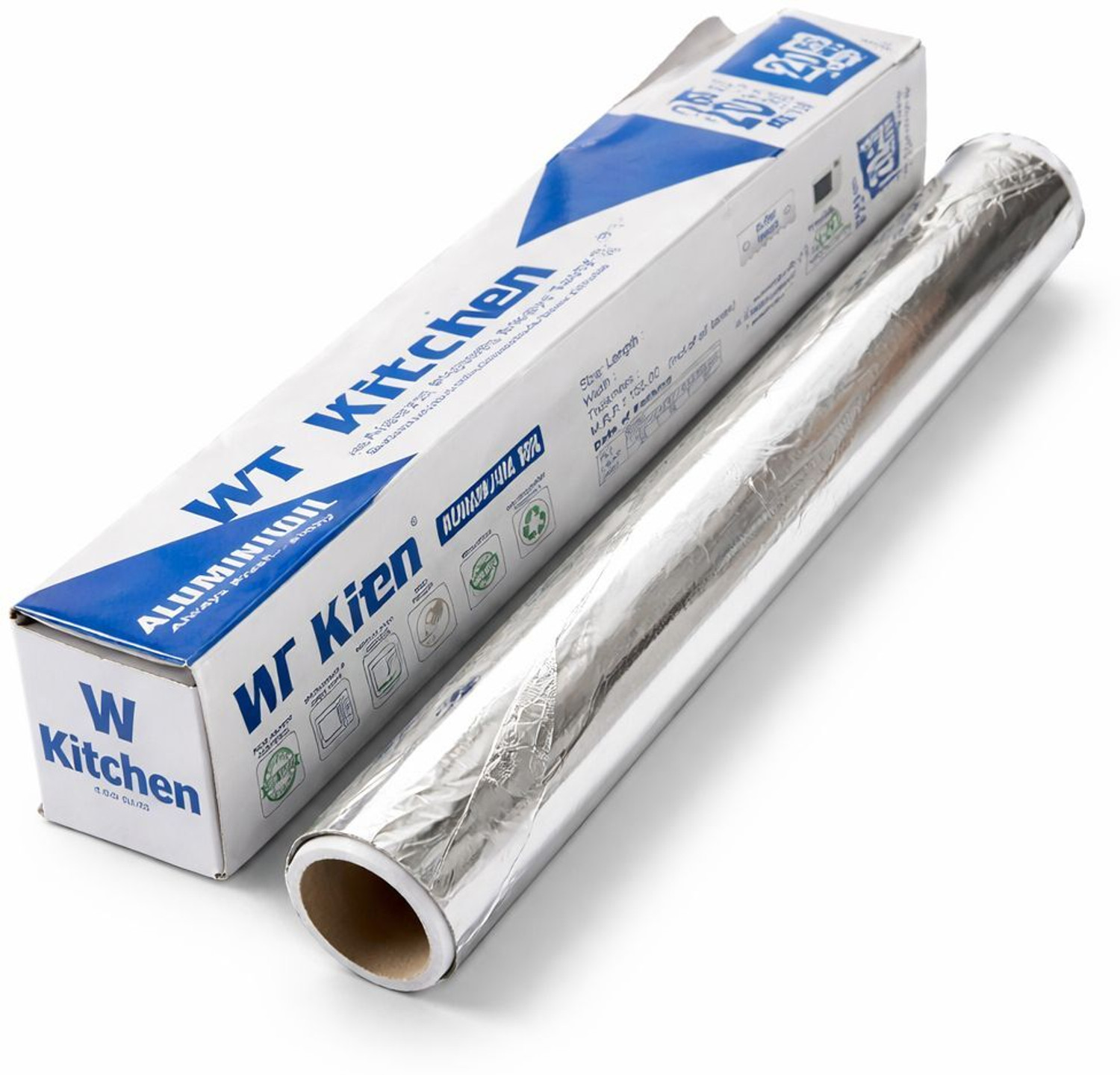 Image of chefwrapp Silver Foil Paper Roll Food Wrapping Paper for Roti | Paper Foil Aluminium Foil Aluminium Foil (Pack of 2, 50 m)