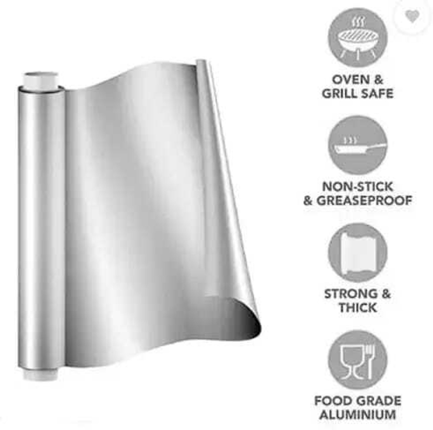 Image of chefwrapp Silver Foil Paper Roll Food Wrapping Paper for Roti | Paper Foil Aluminium Foil Aluminium Foil (Pack of 2, 50 m)