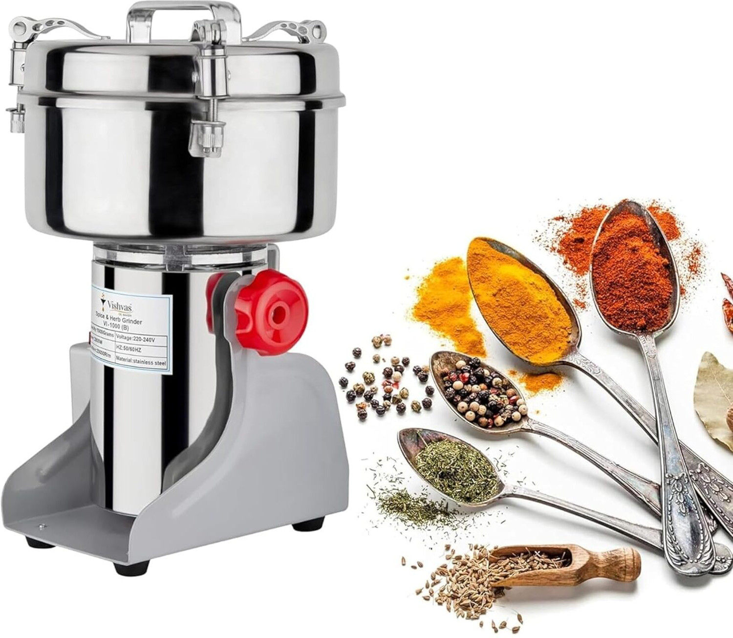 Vishvas Oil Maker VI-1000(B) 1000g Capacity Masala Grinder Powerful Dry Spices Grinding Machine 220 W Food Processor